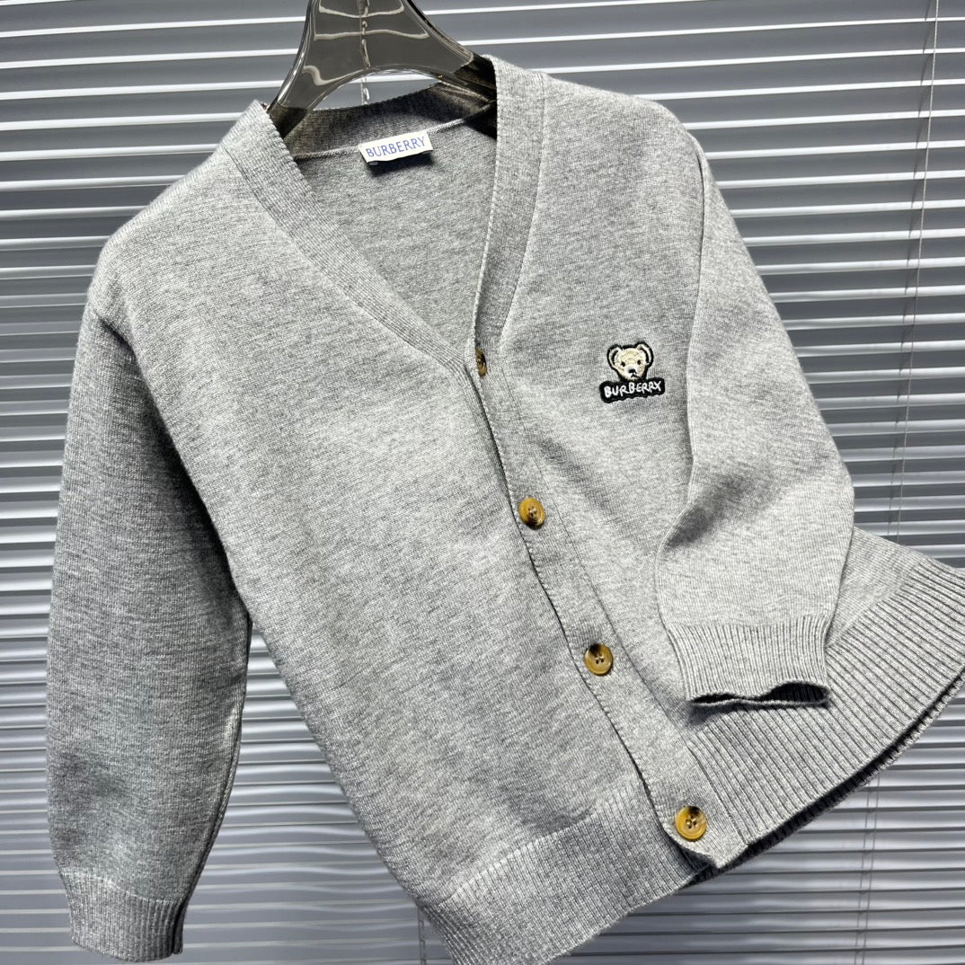Burberry BU Bear Pattern Knit Cardigan – Kids Collection