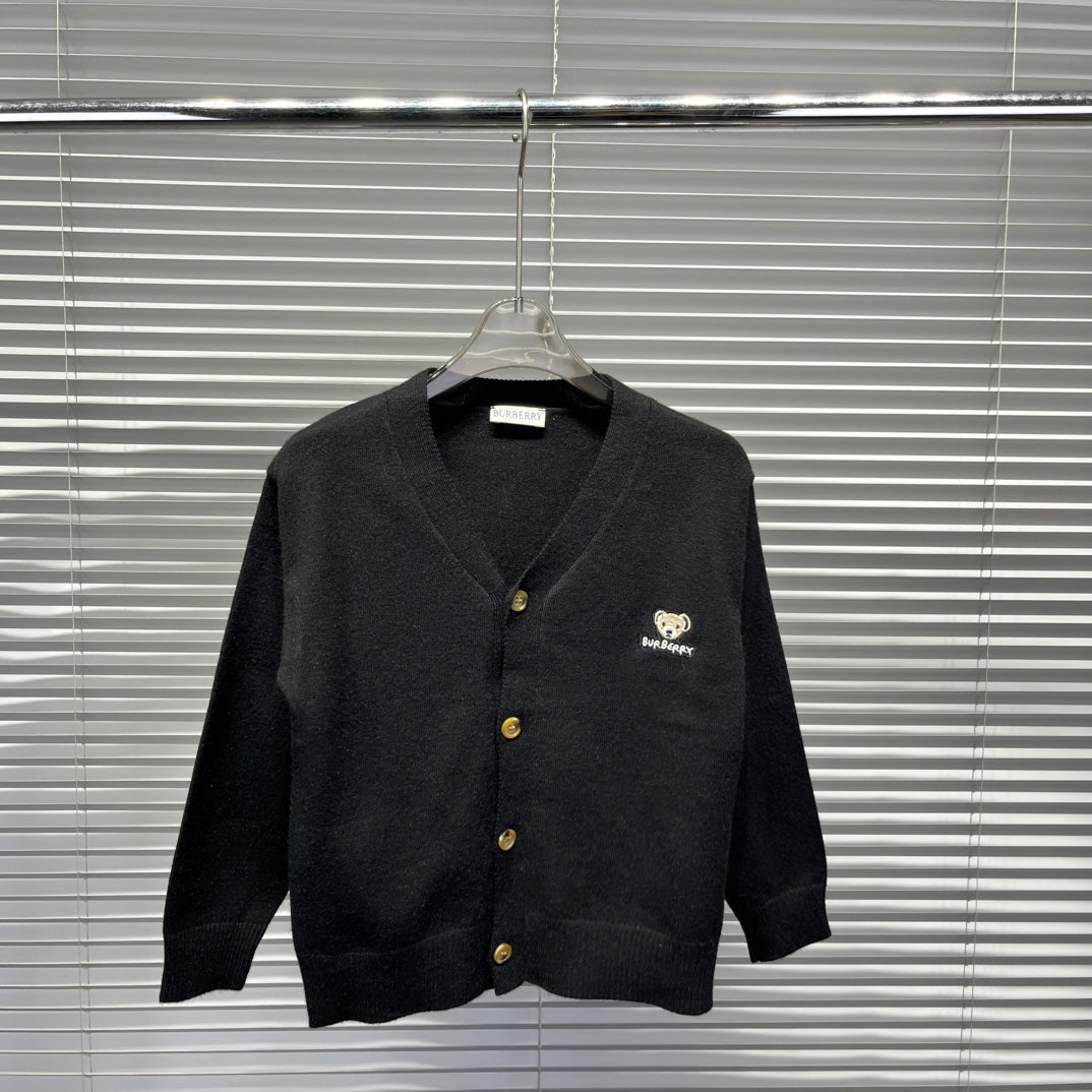 Burberry BU Bear Pattern Knit Cardigan – Kids Collection
