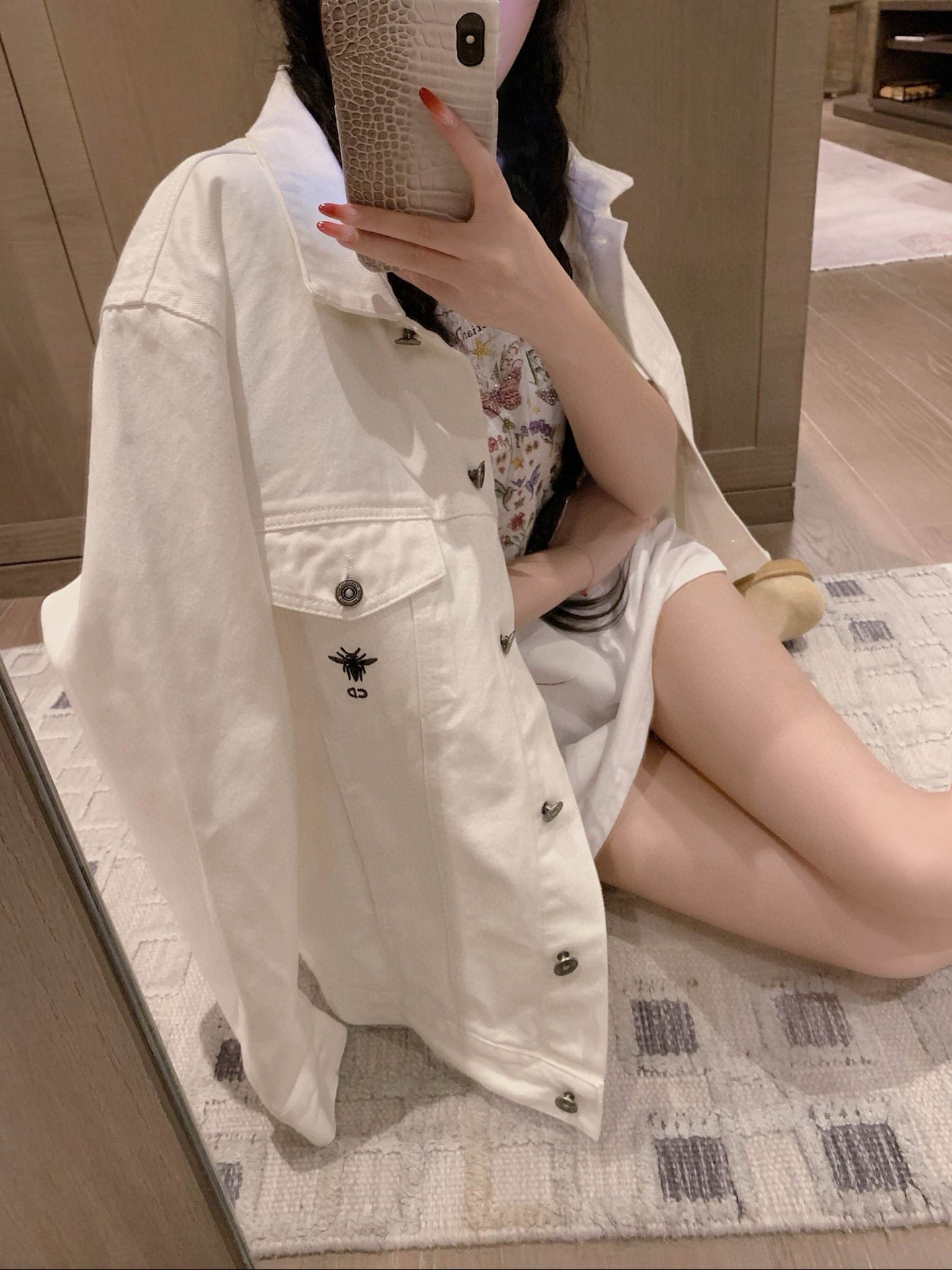 Dior CD Bee Floral Butterfly Denim Jacket