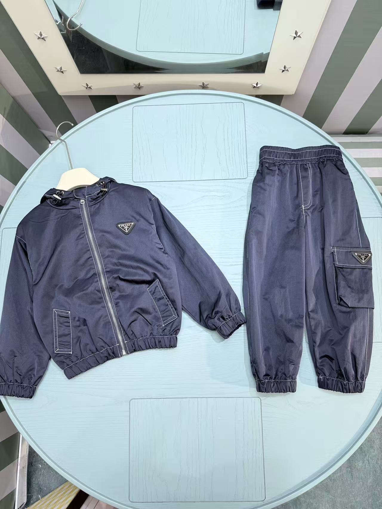 Prada Kids Logo Windbreaker Tracksuit – 2025SS/FW – Kids Collection