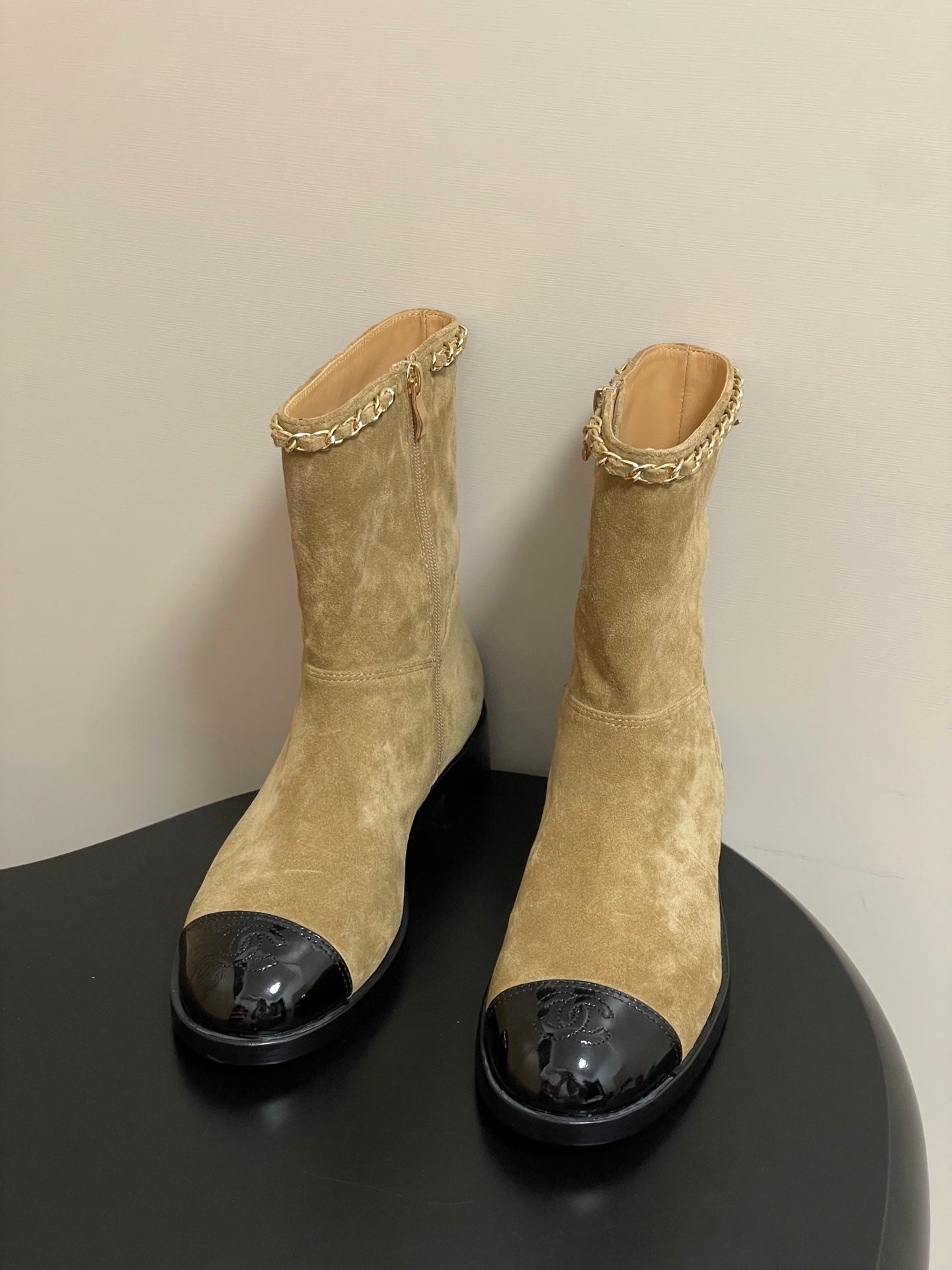 Chanel Color-Block Chain Ankle Boots – 25FW