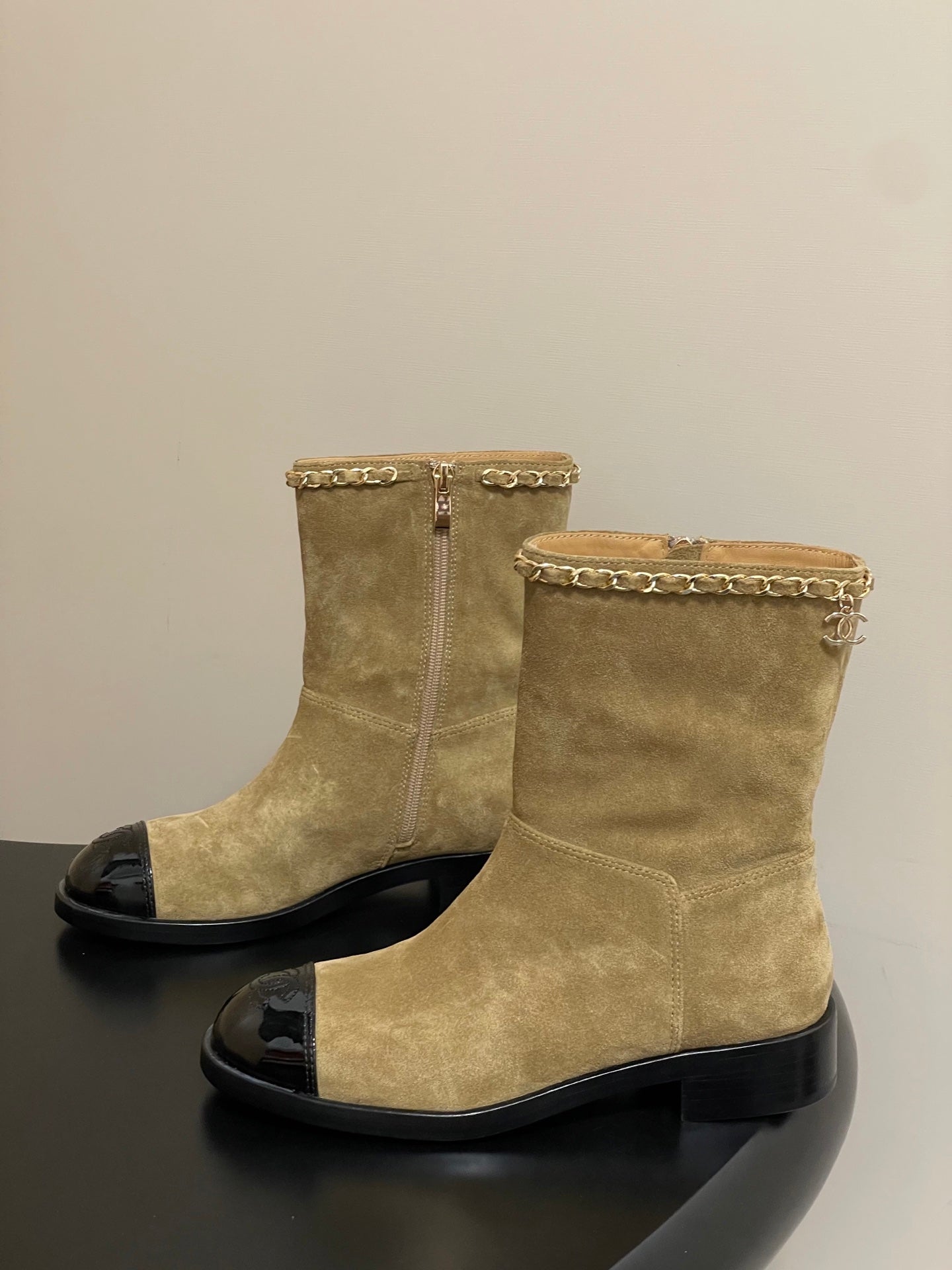 Chanel Color-Block Chain Ankle Boots – 25FW