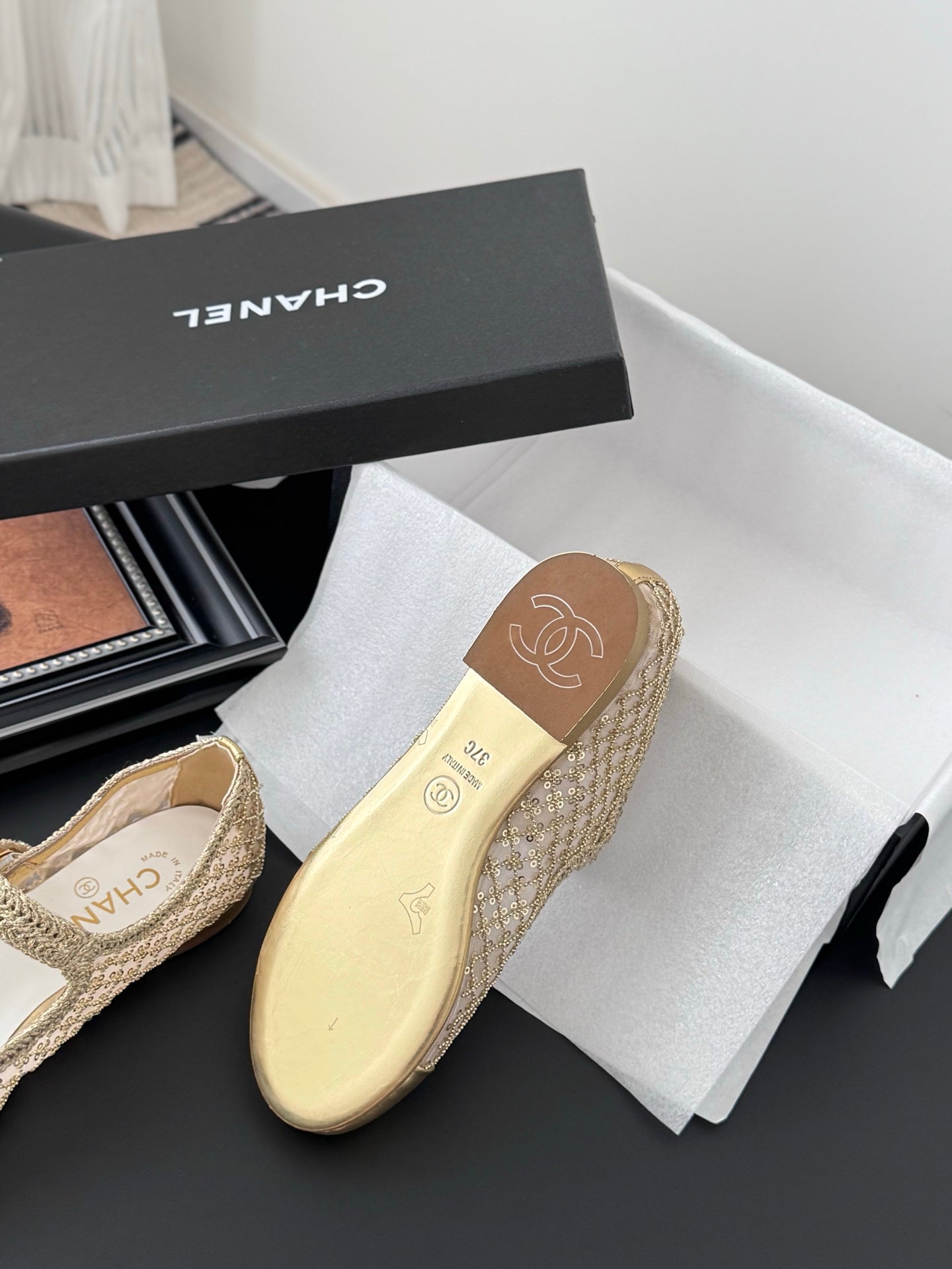 Chanel 25B Mary Jane Flats