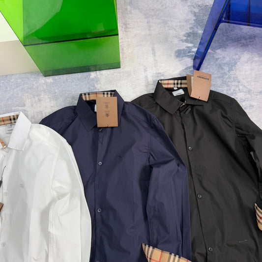 Burberry Men's Equestrian Knight Embroidered Long Sleeve Shirt