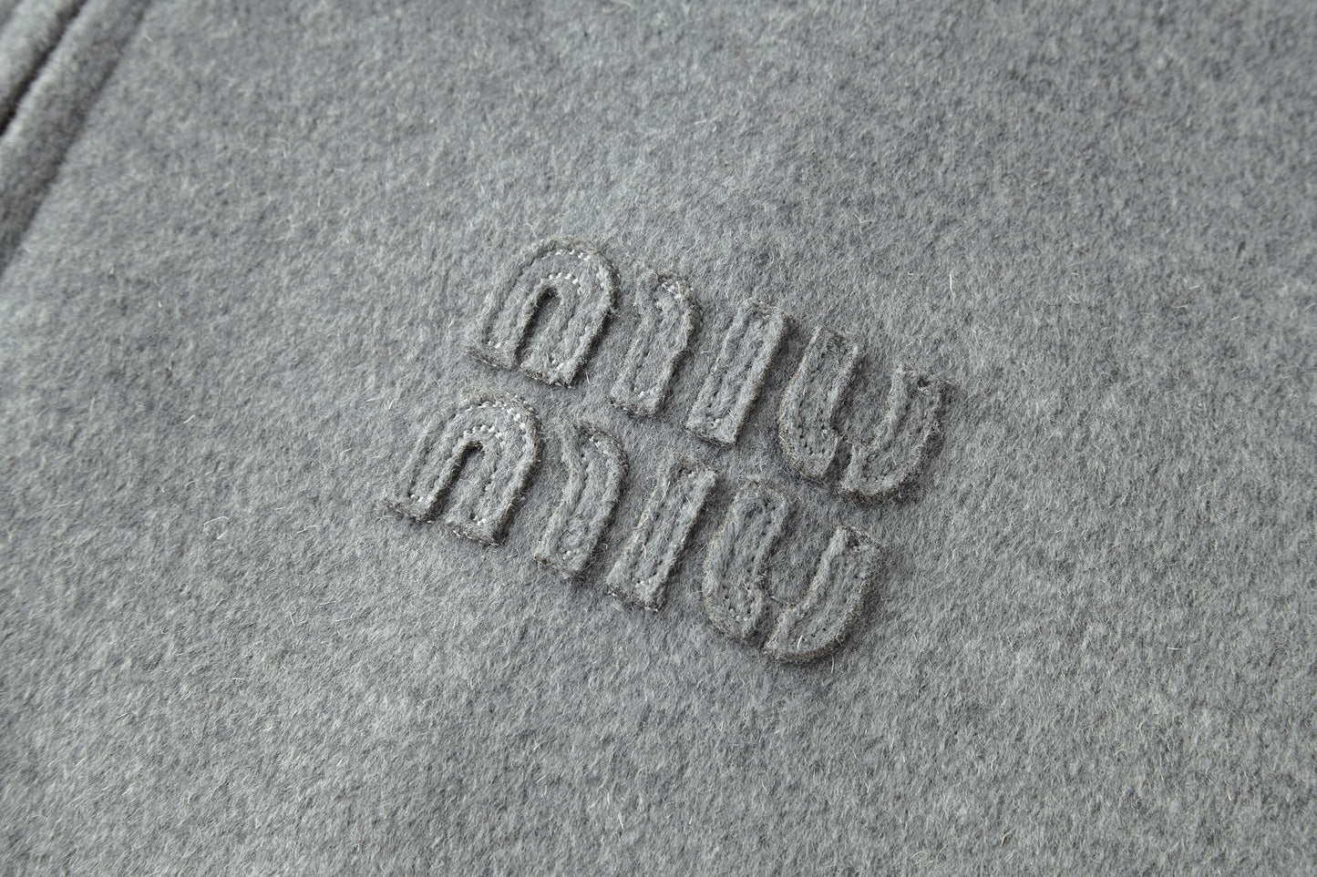 Miu Miu Logo Embroidered Cashmere Zip Jacket