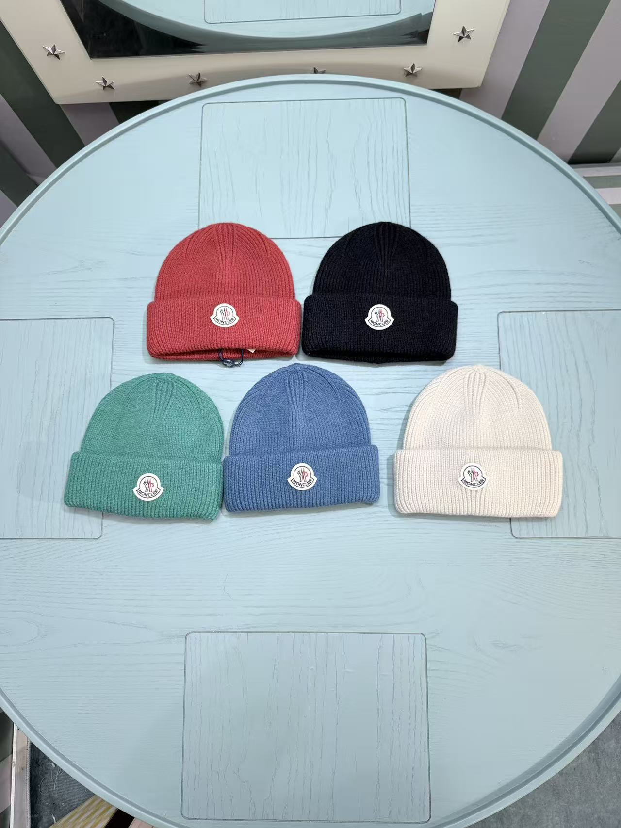 Moncler Classic Jacquard Knit Beanie – Kids Collection – 25FW