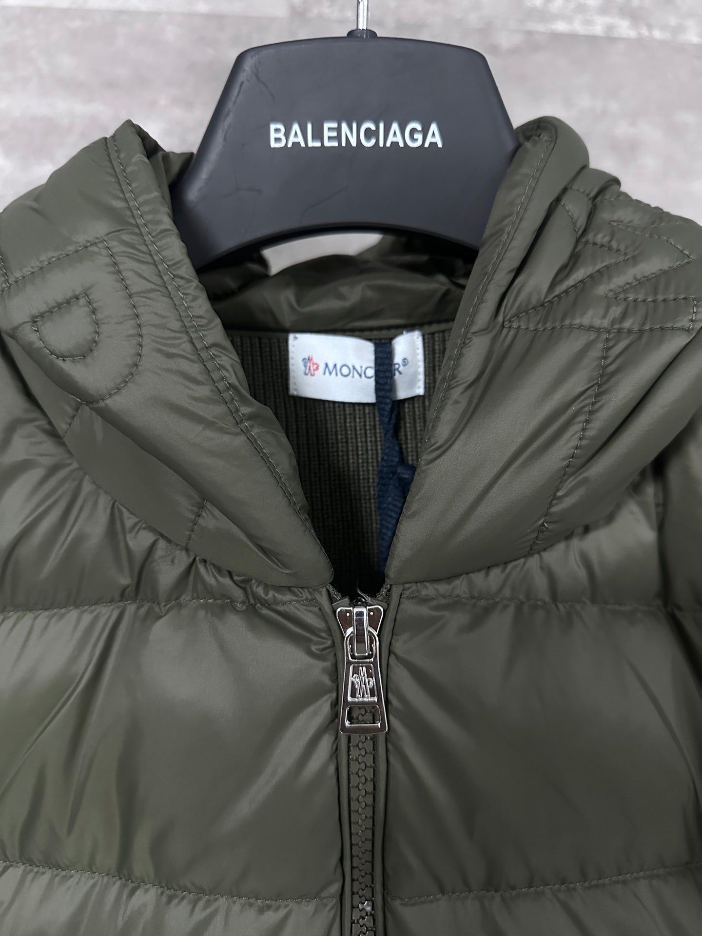 Moncler Hooded Wool Knit Spliced Down Jacket – Early Autumn Collection