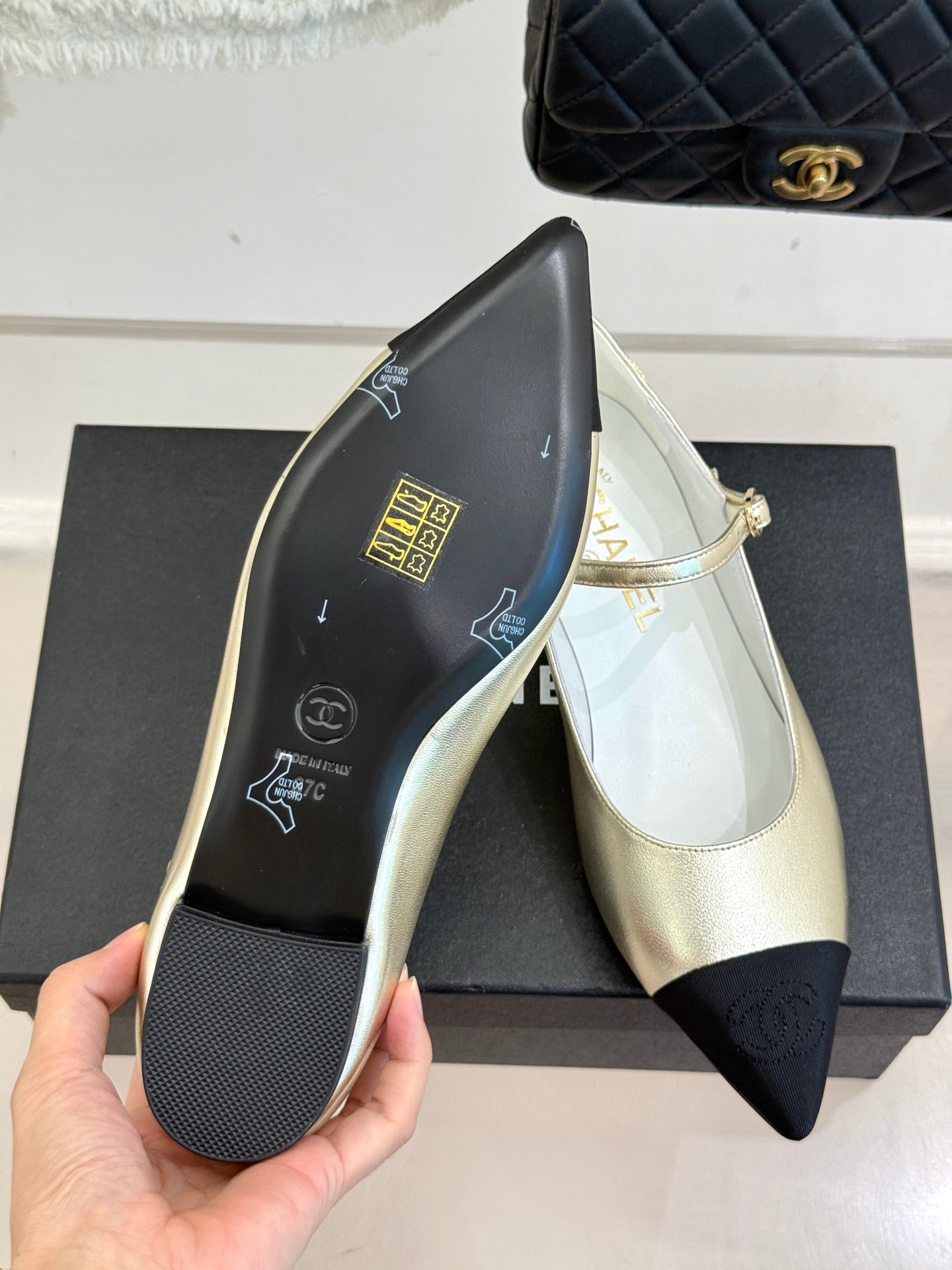Chanel 25K Pointed Toe Mary Jane Flats