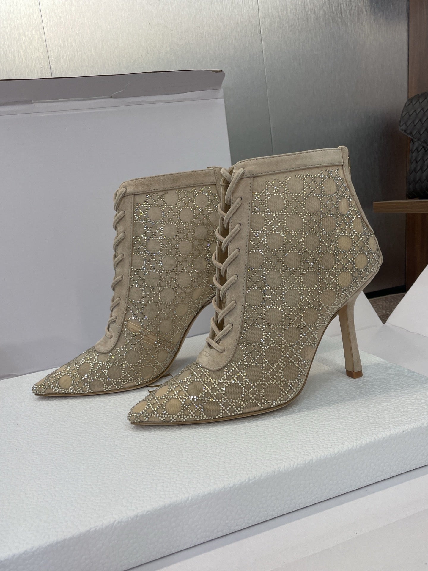 Dior CD-Capture Crystal High-Heel Ankle Boots – 2025 Spring/Summer Runway