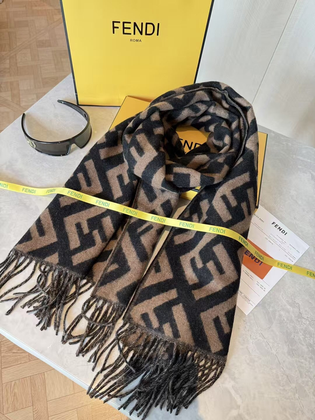 Fendi FF Monogram Cashmere Scarf