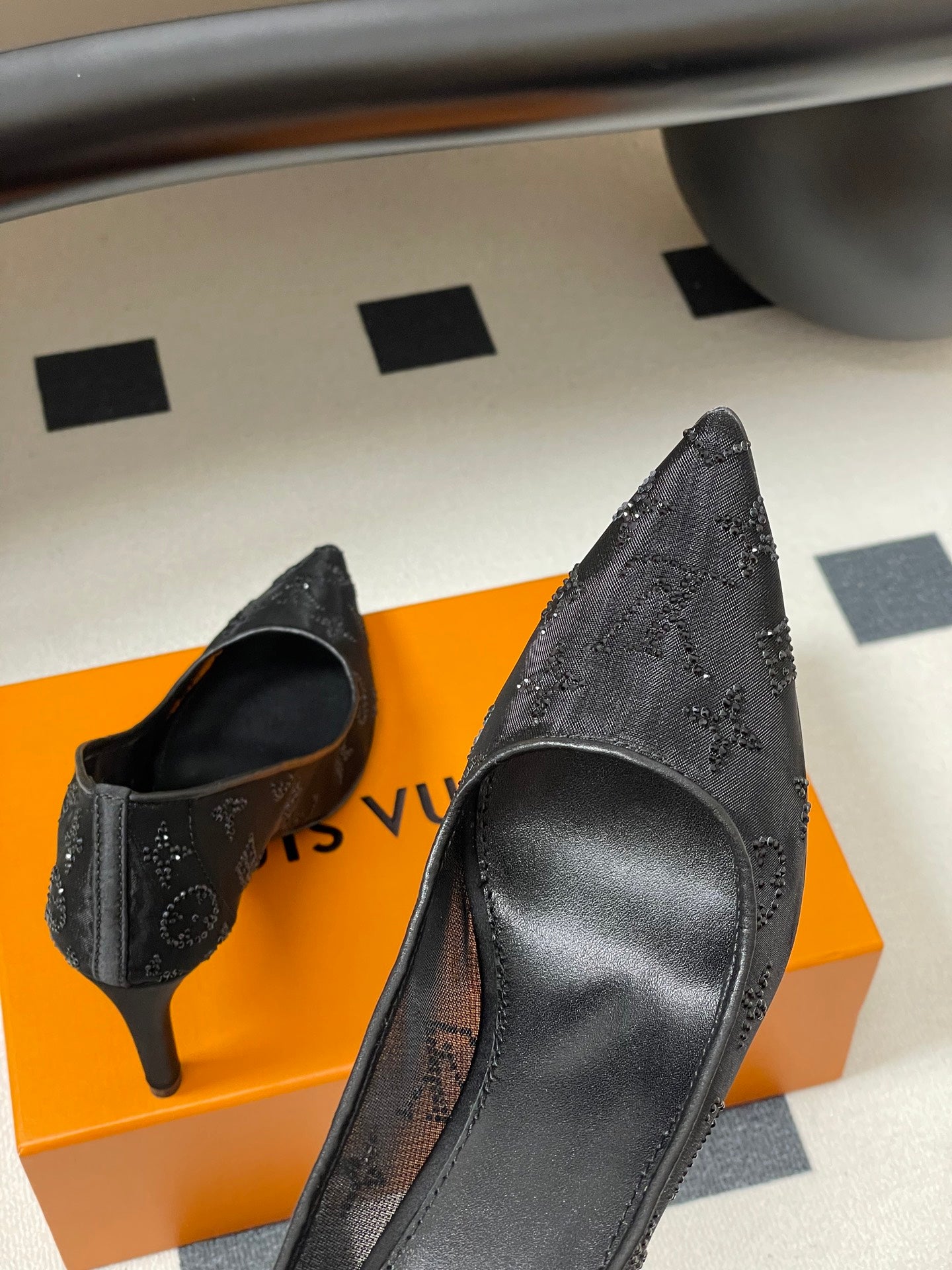 Louis Vuitton Gala Mesh Rhinestone High Heels – 25SS