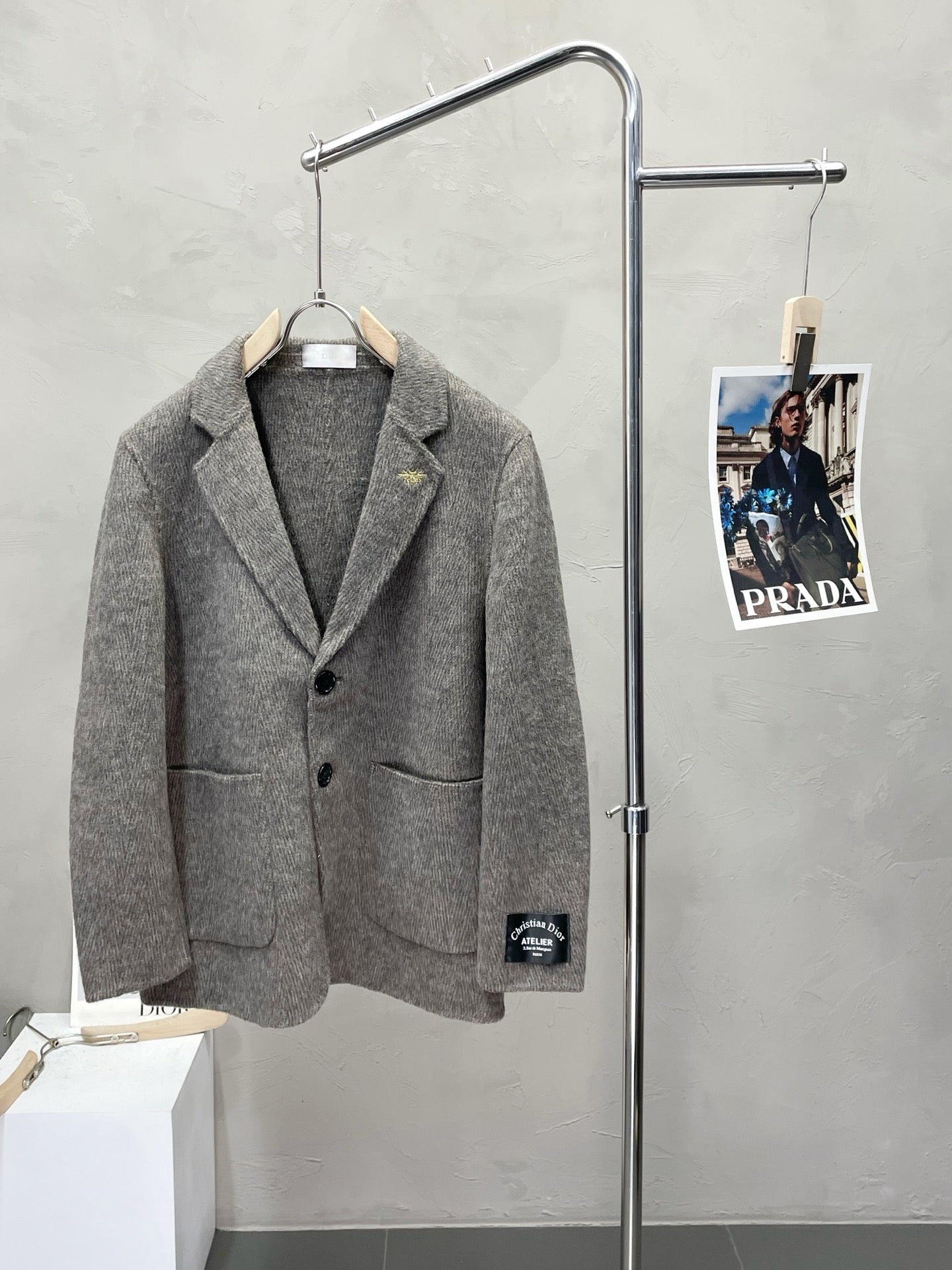 Dior Men's Wool Double-Sided Short Coat