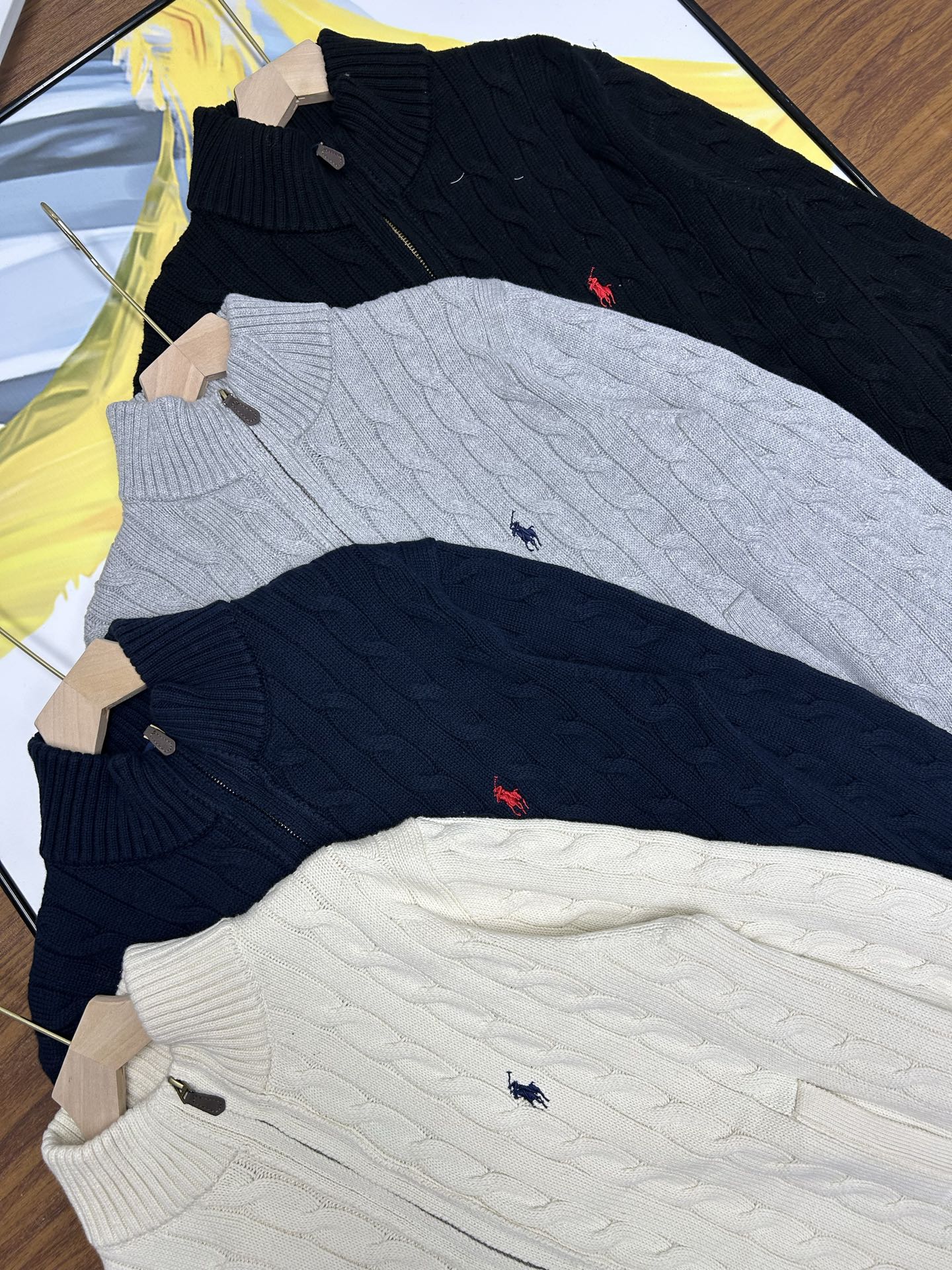 Ralph Lauren Unisex Cable Knit Zip Cardigan