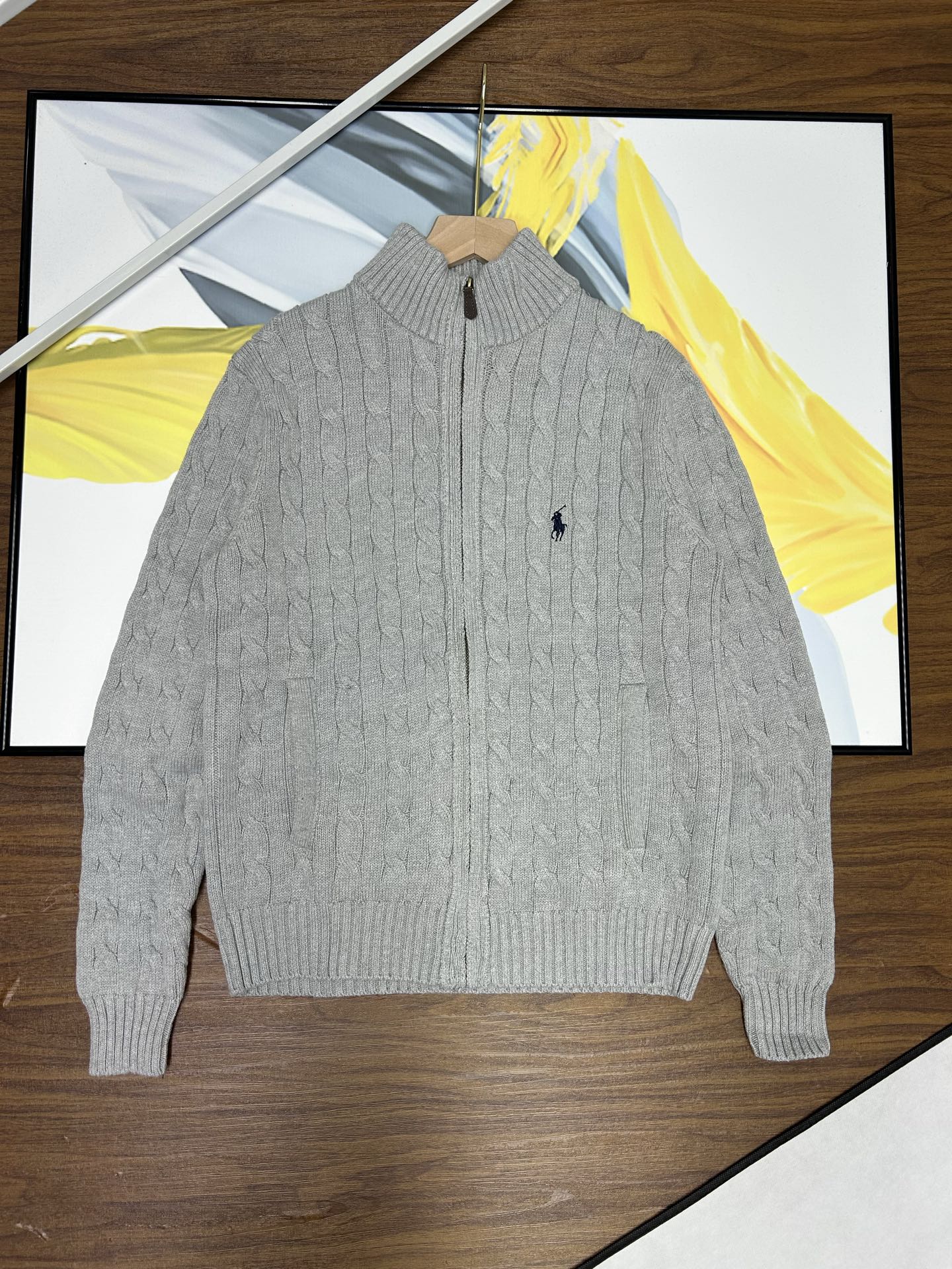 Ralph Lauren Unisex Cable Knit Zip Cardigan