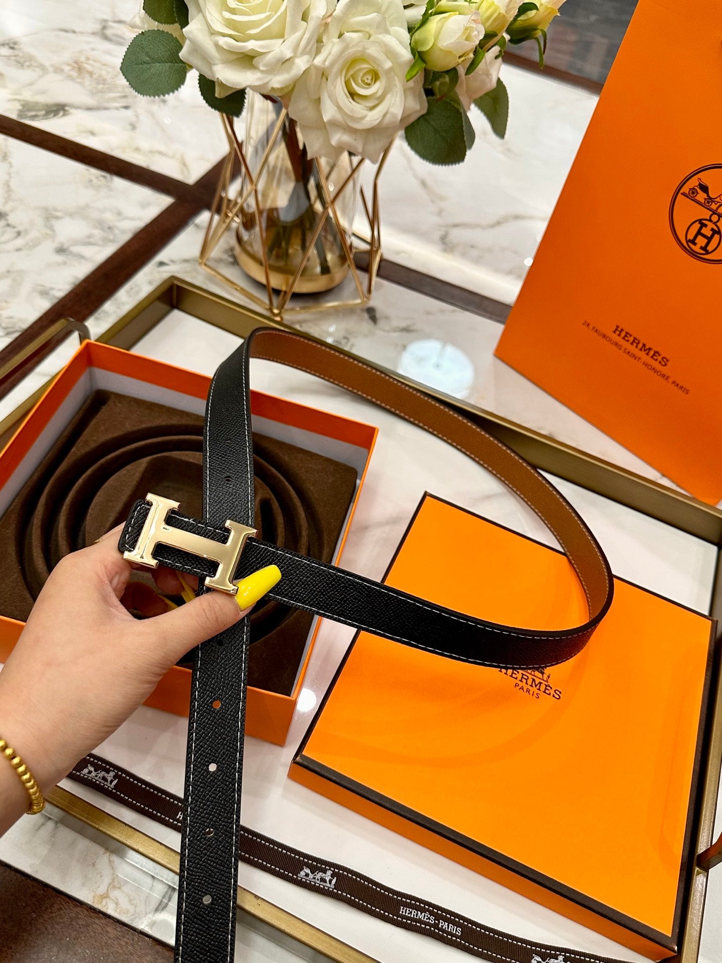 Hermès Classic Leather Belt – 2.5cm