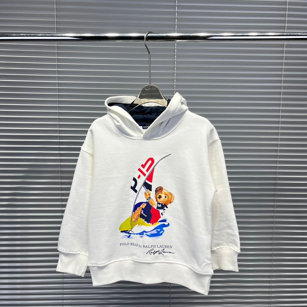 Ralph Lauren Bear Graphic Plush Lined Hoodie – Kids Collection