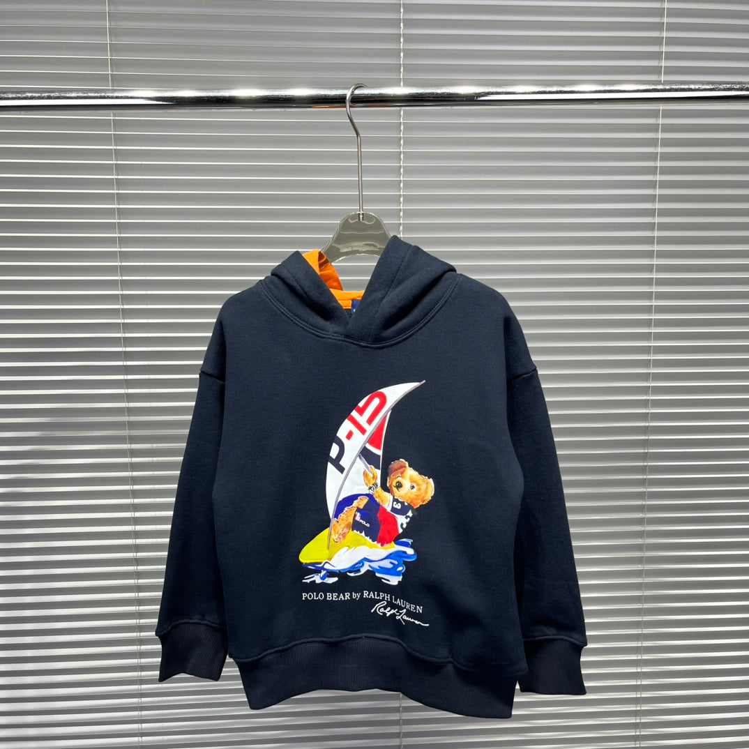 Ralph Lauren Bear Graphic Plush Lined Hoodie – Kids Collection