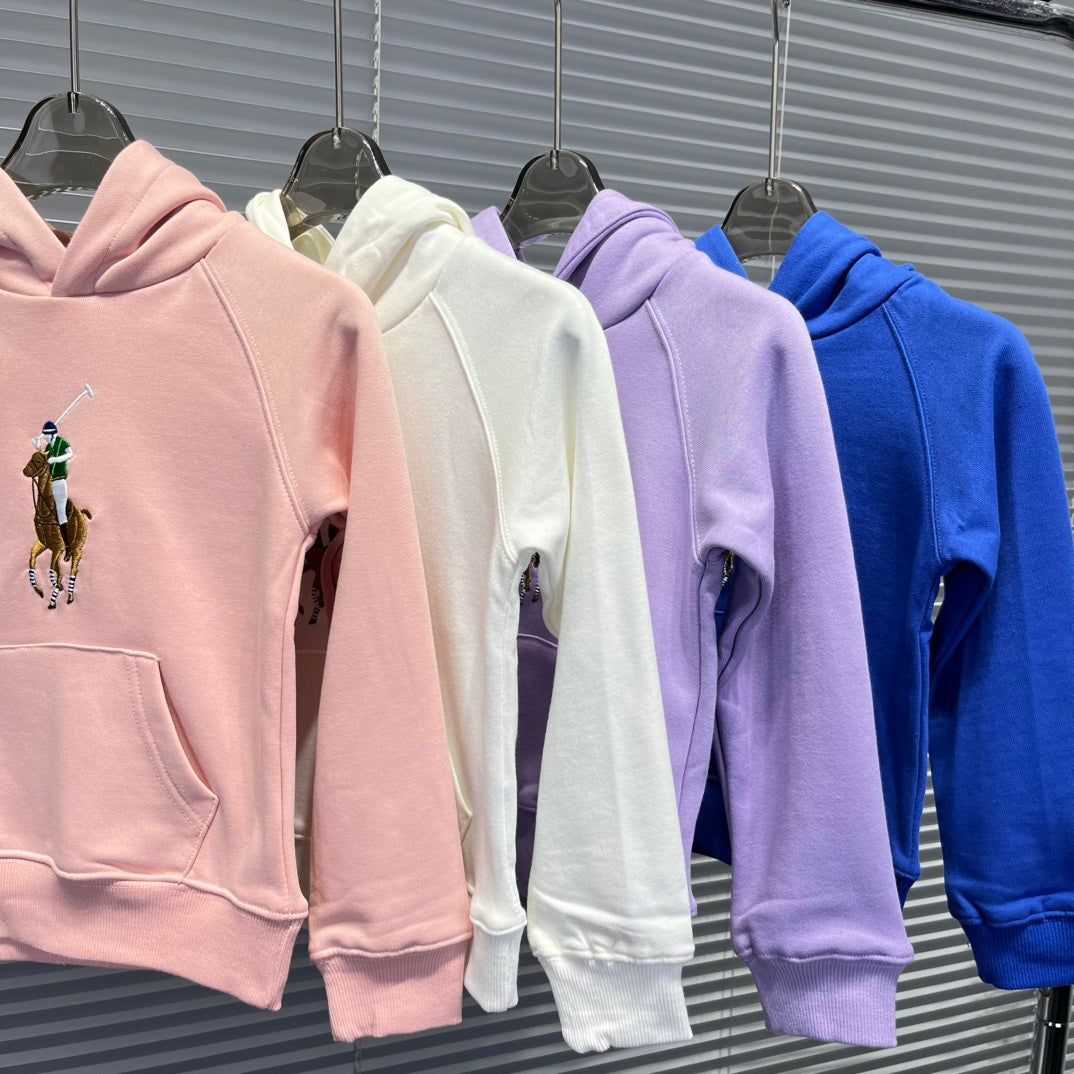 Ralph Lauren Embroidered Pony Terry Hooded Sweatshirt – Kids Collection