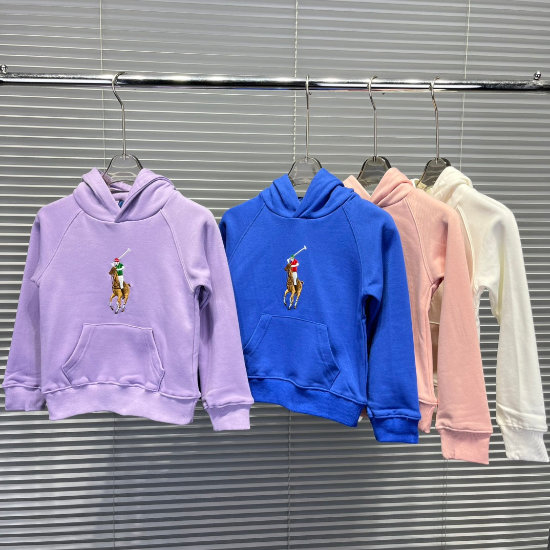 Ralph Lauren Embroidered Pony Terry Hooded Sweatshirt – Kids Collection