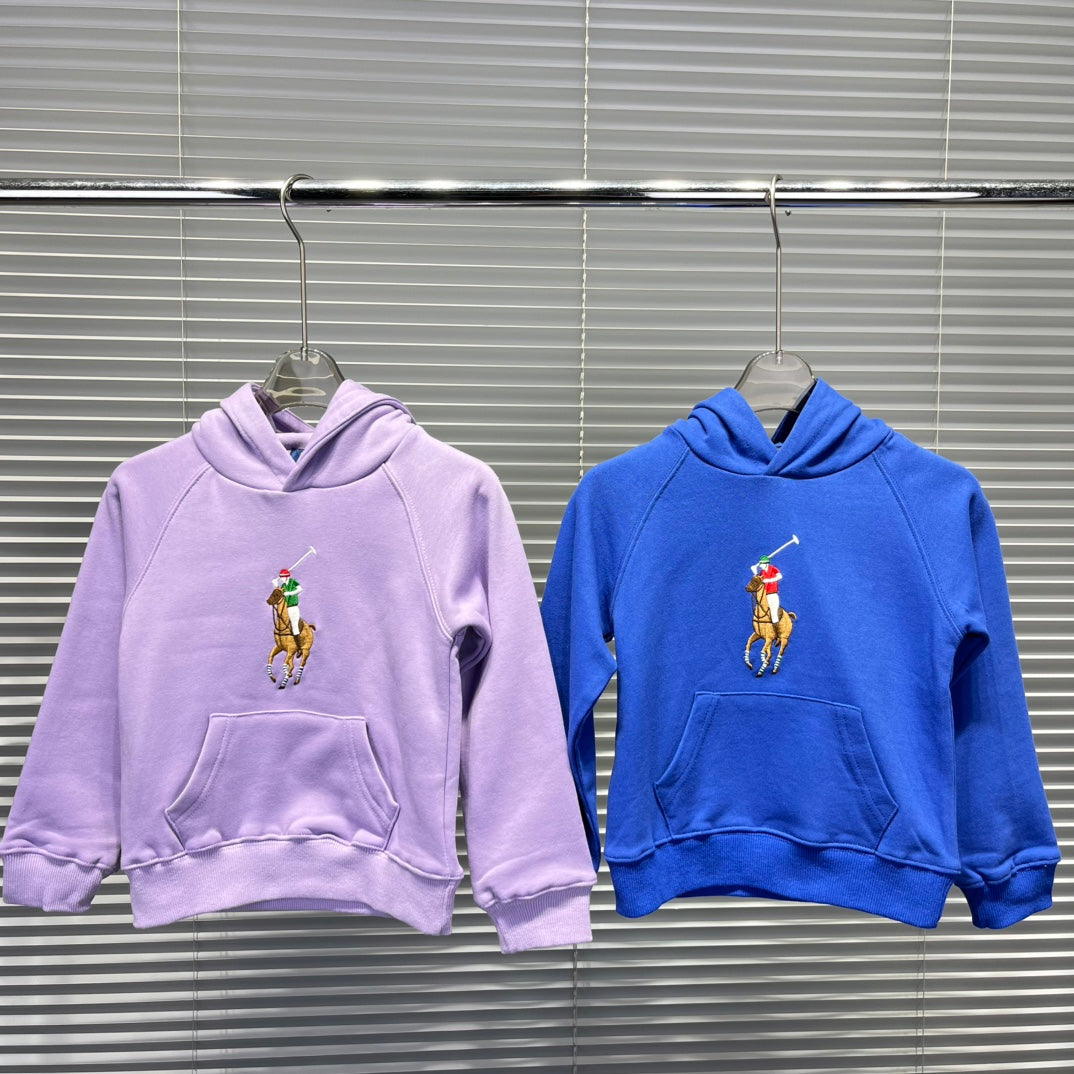 Ralph Lauren Embroidered Pony Terry Hooded Sweatshirt – Kids Collection