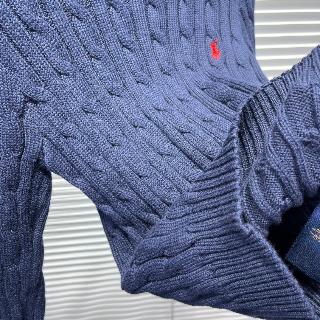 Ralph Lauren Embroidered Horse Cable Knit Sweater – Kids Collection