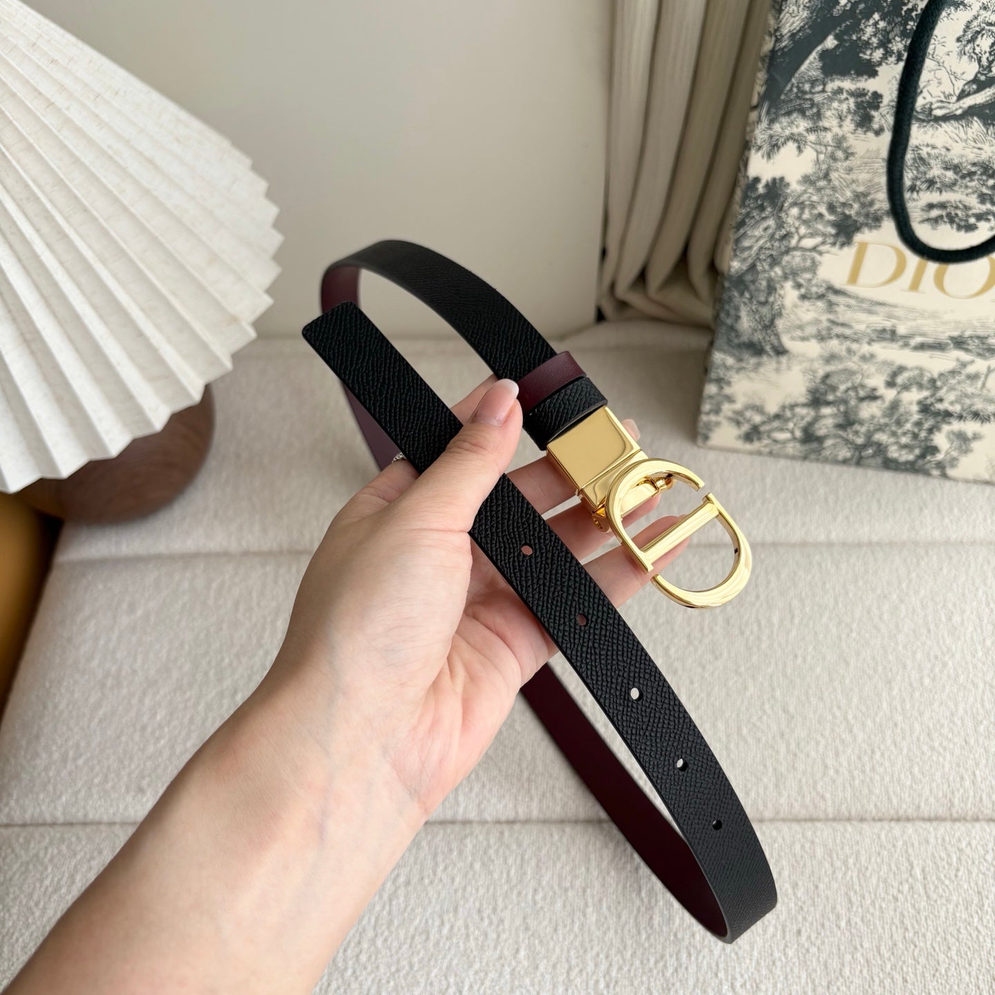 Dior Reversible Calfskin CD Buckle Belt