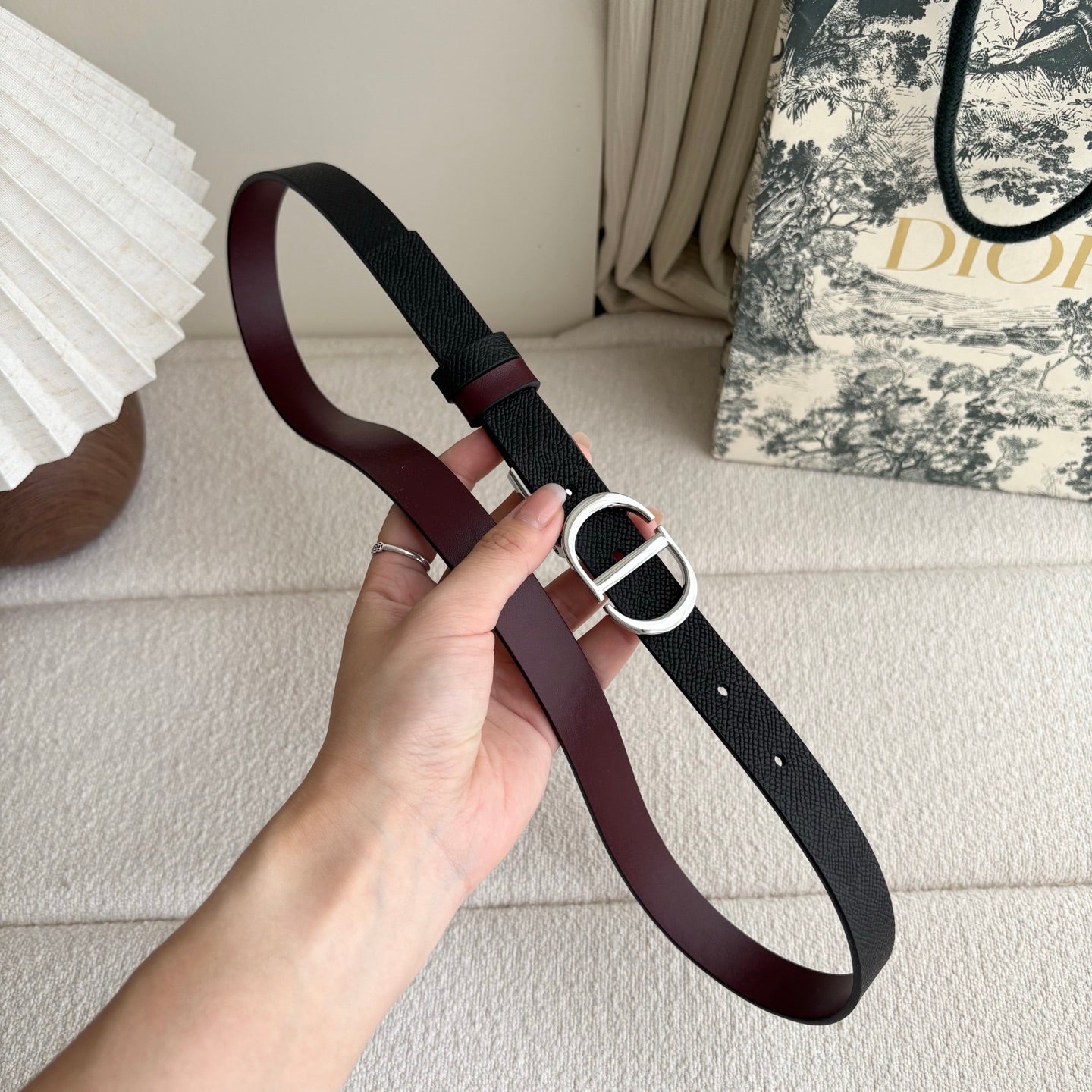 Dior Reversible Calfskin CD Buckle Belt