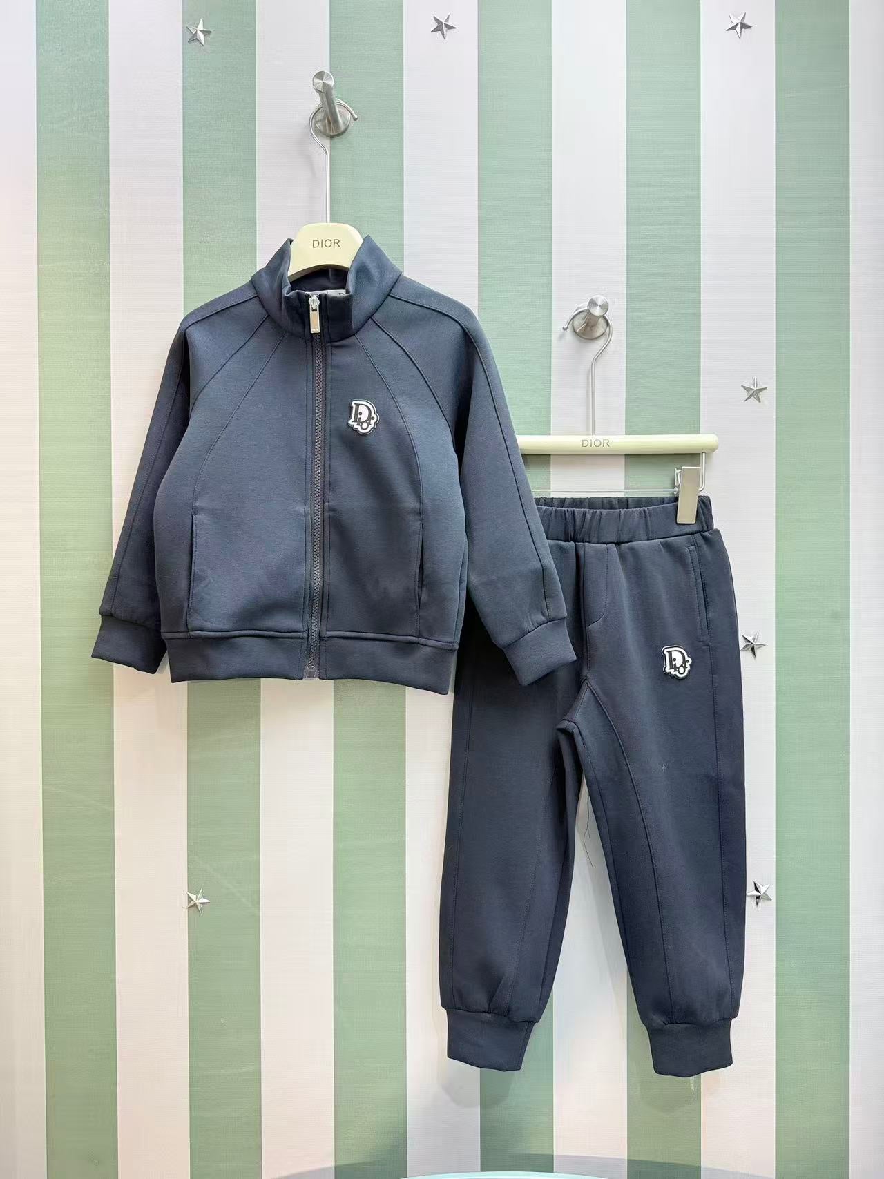 Dior Kids Stand-Collar Sweatshirt and Pants Set – Kids Collection – 25FW