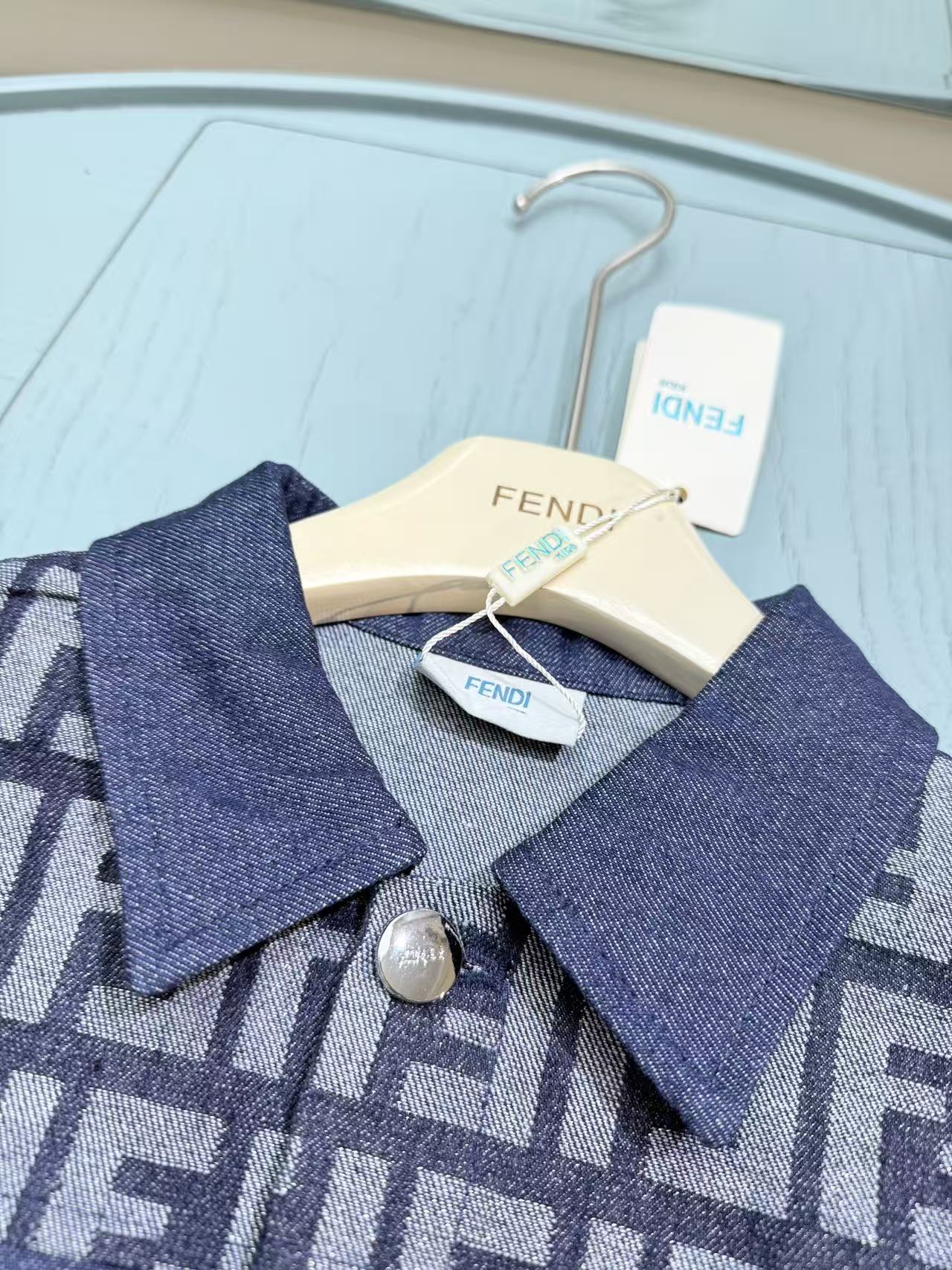 Fendi Kids Washed Denim Two-Piece Set – 2025SS