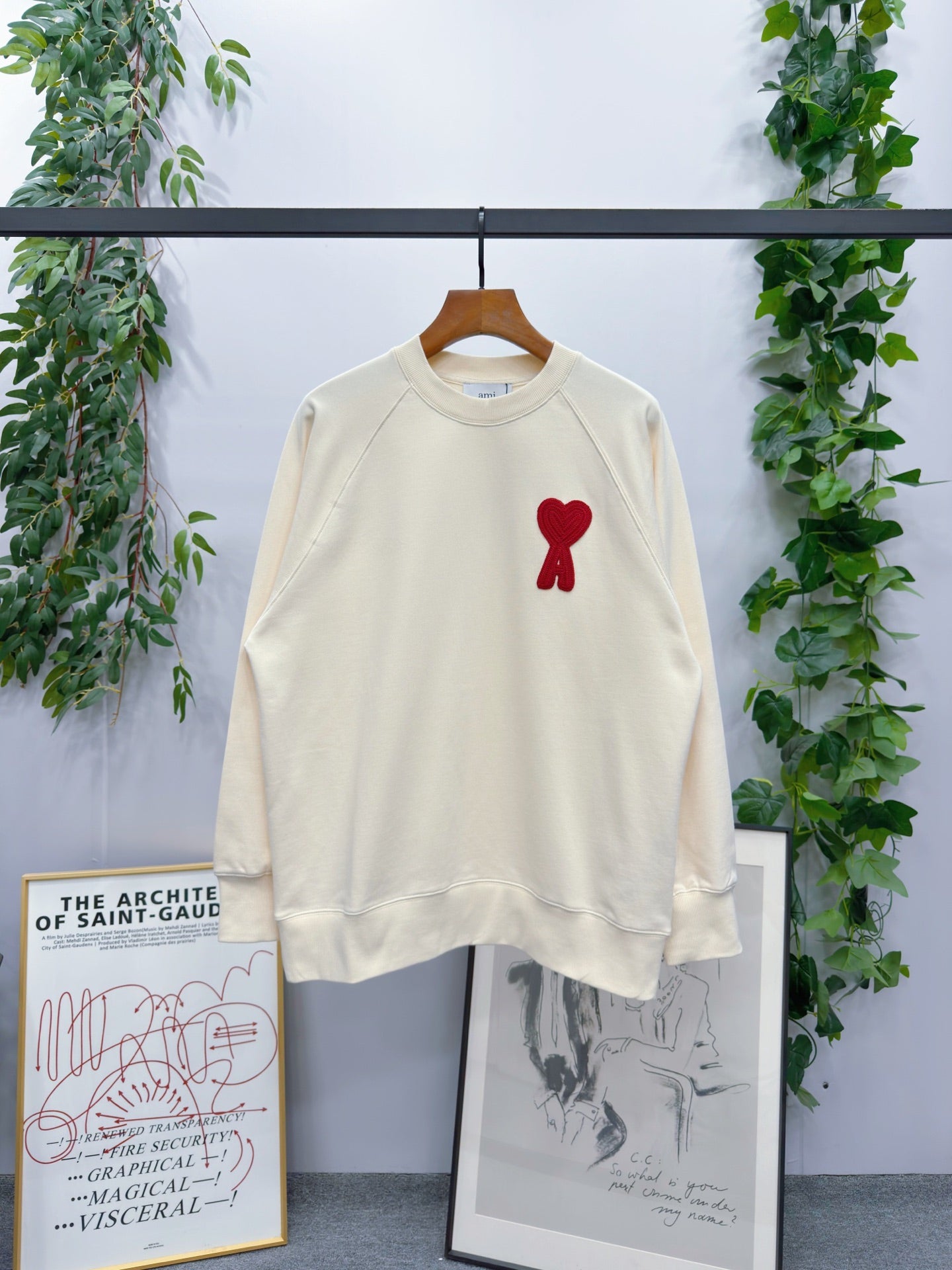 AMI Paris Hand-Woven Raglan Sleeve Sweatshirt – 25FW