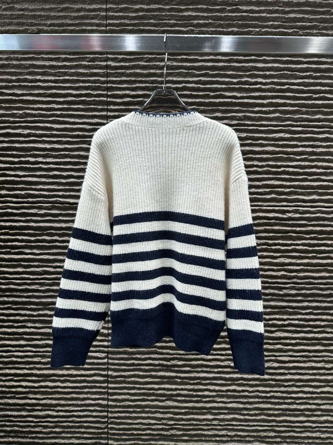 Celine Triomphe Metal Embroidered Knitted Cardigan