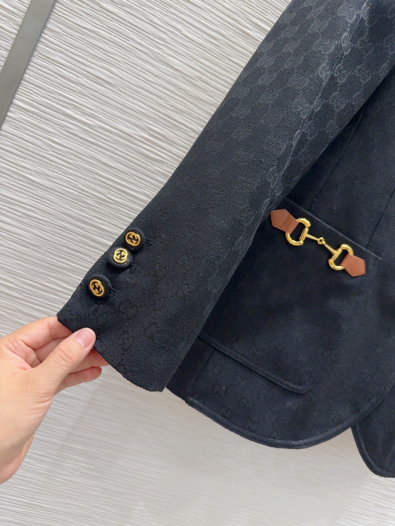 Gucci Lapel Jacquard Blazer