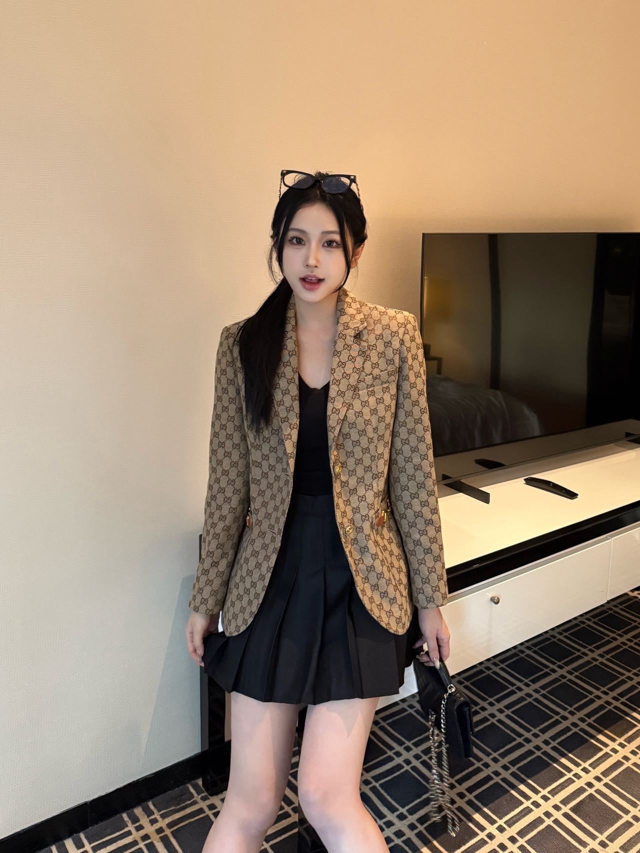 Gucci Lapel Jacquard Blazer