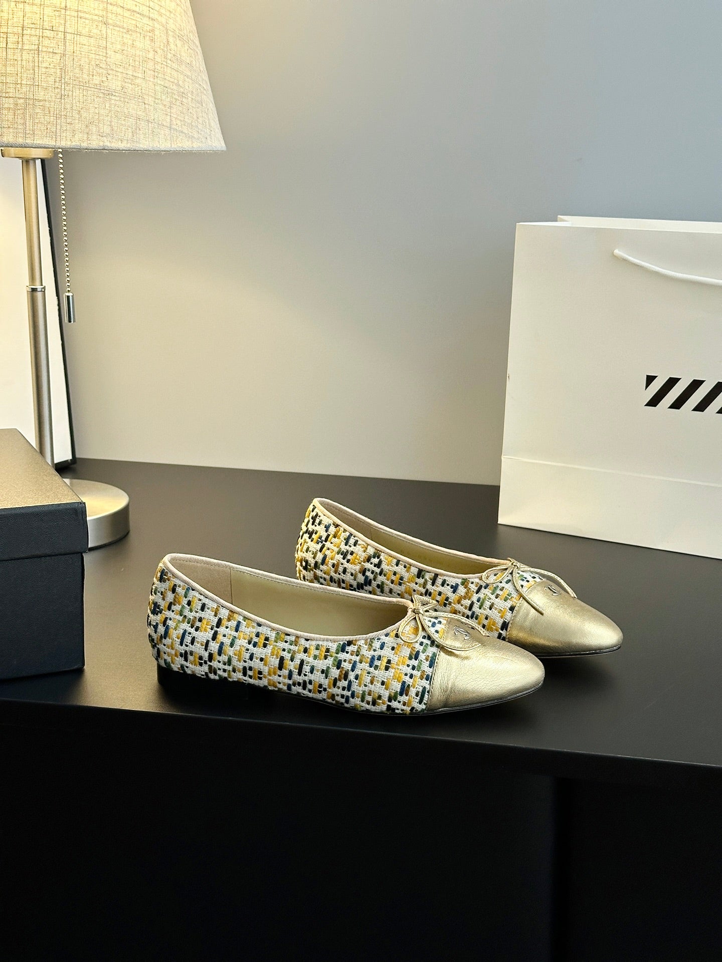 Chanel 25B Bow Mary Jane Flats