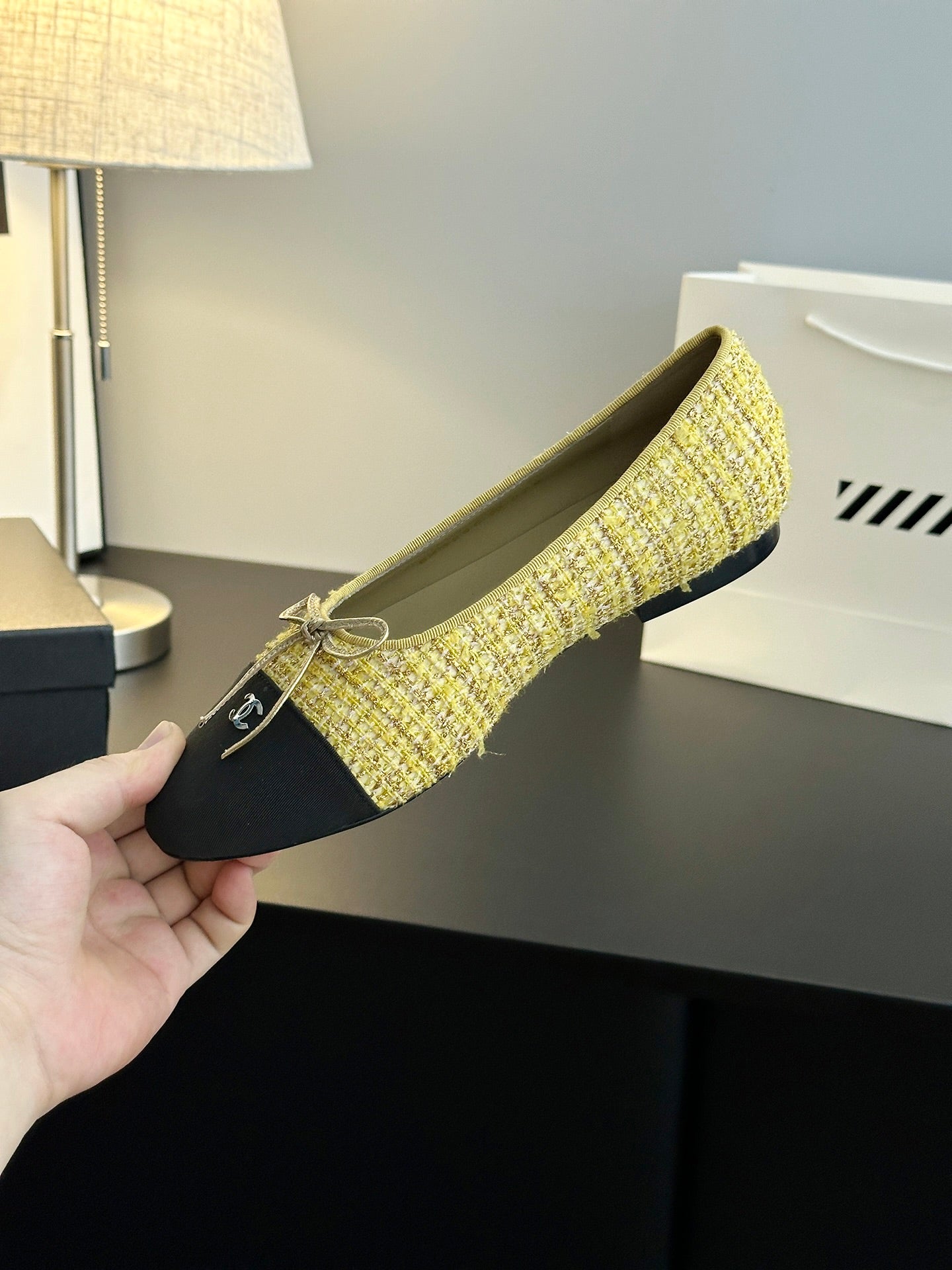 Chanel 25B Bow Mary Jane Flats