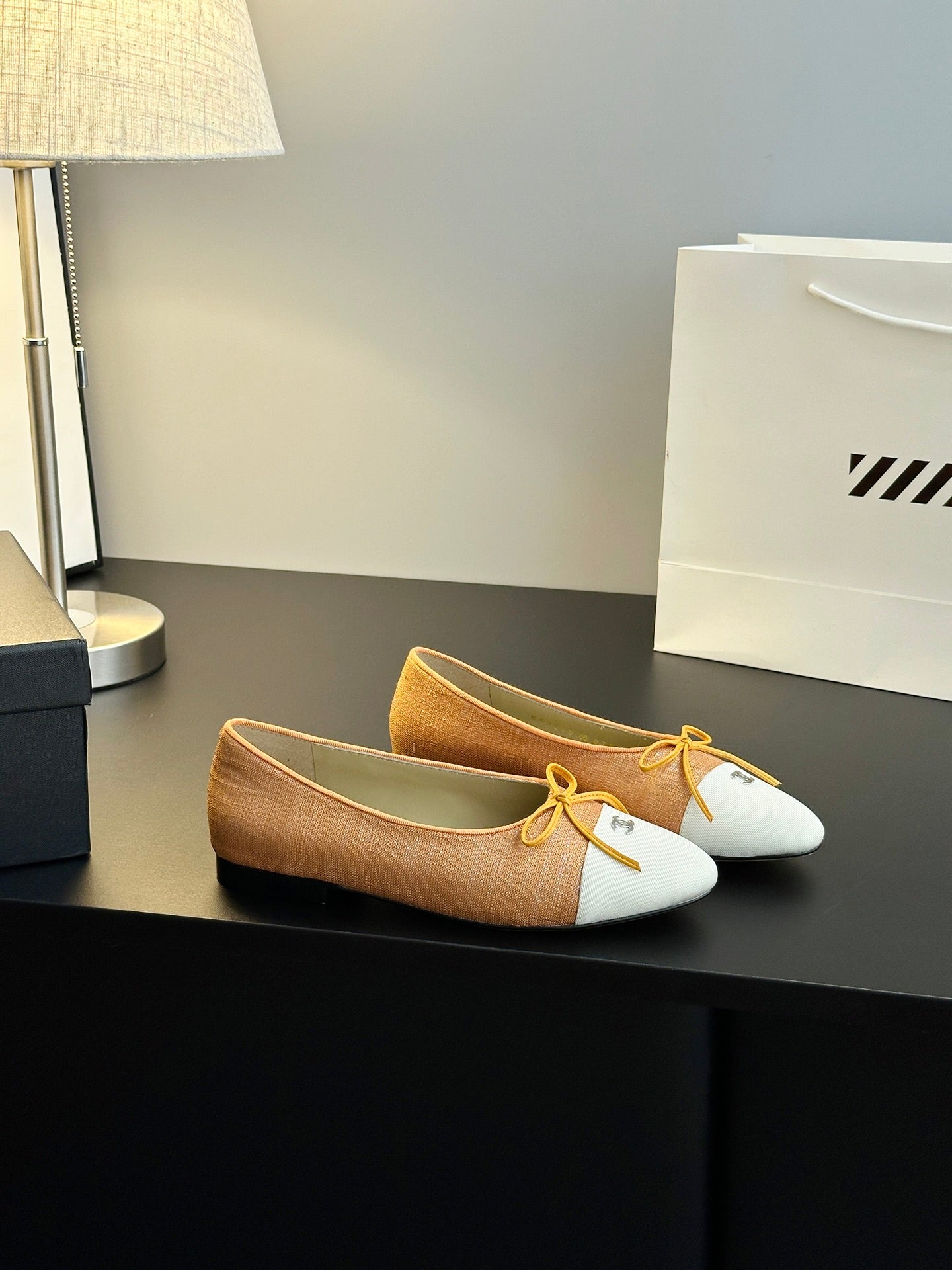 Chanel 25B Bow Mary Jane Flats