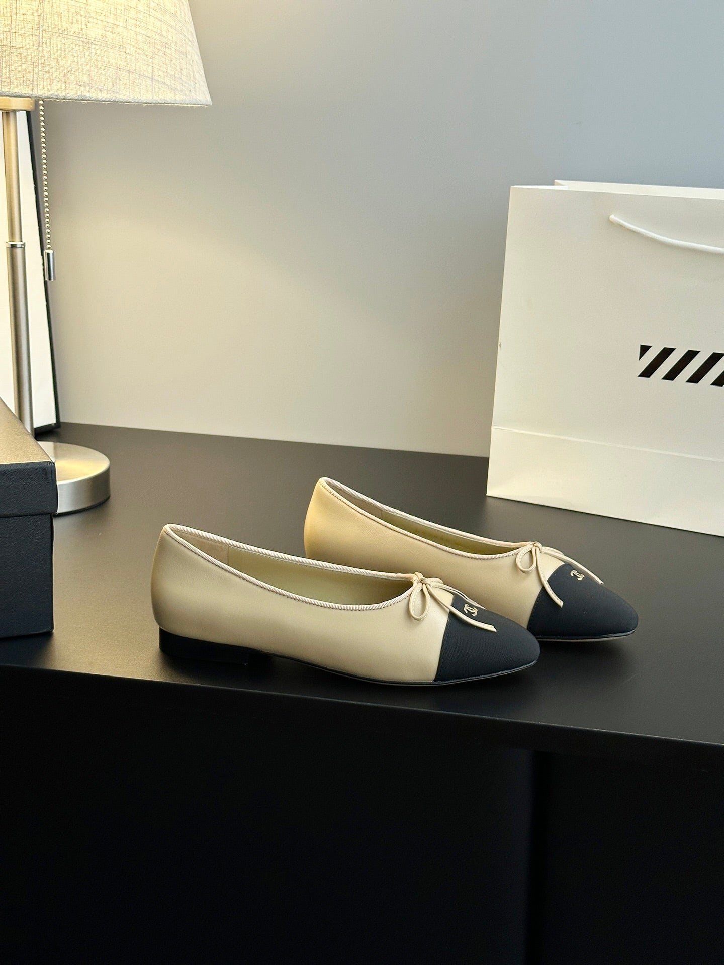 Chanel 25B Bow Mary Jane Flats