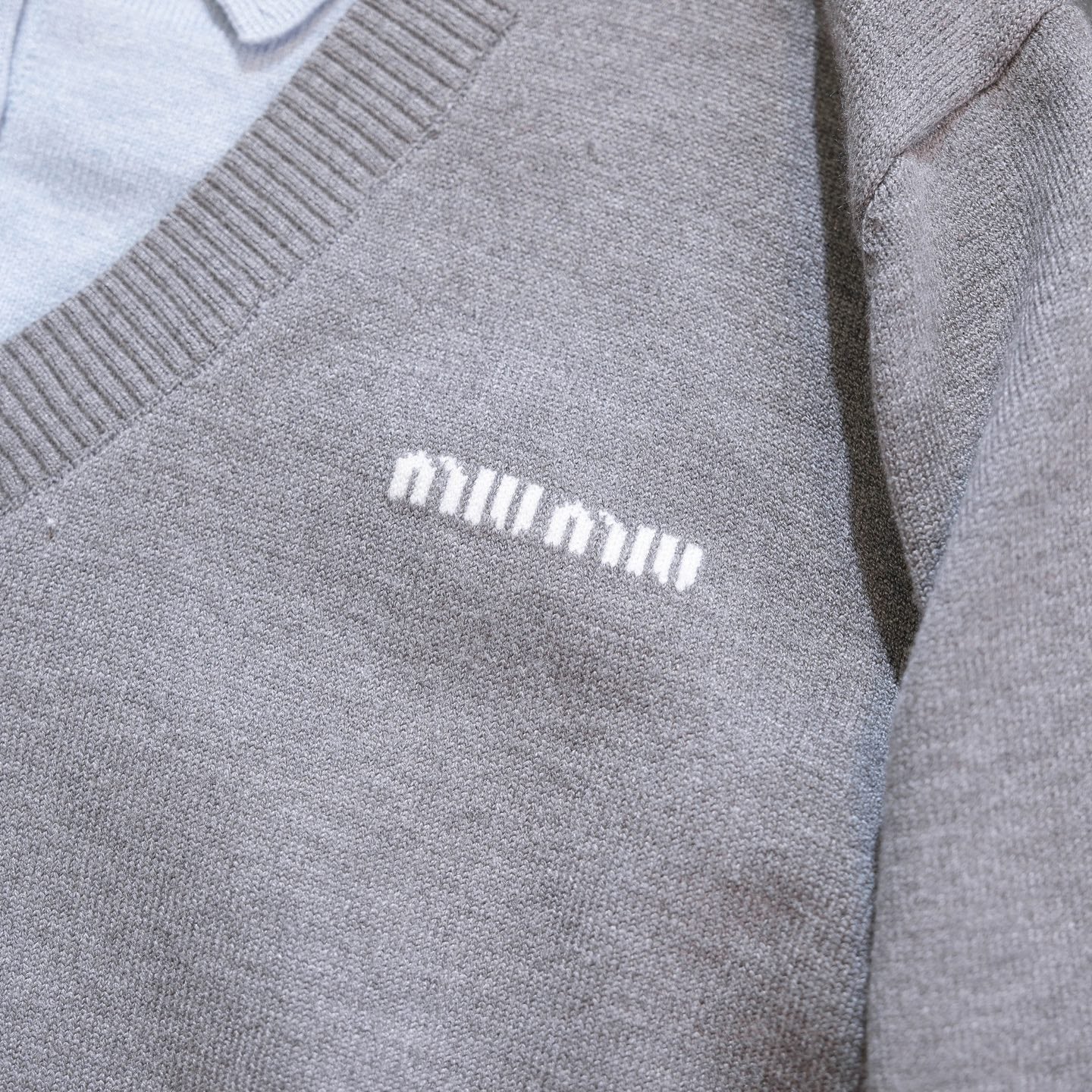 Miu Miu Wool Blend Faux Two-Piece Sweater – 25FW