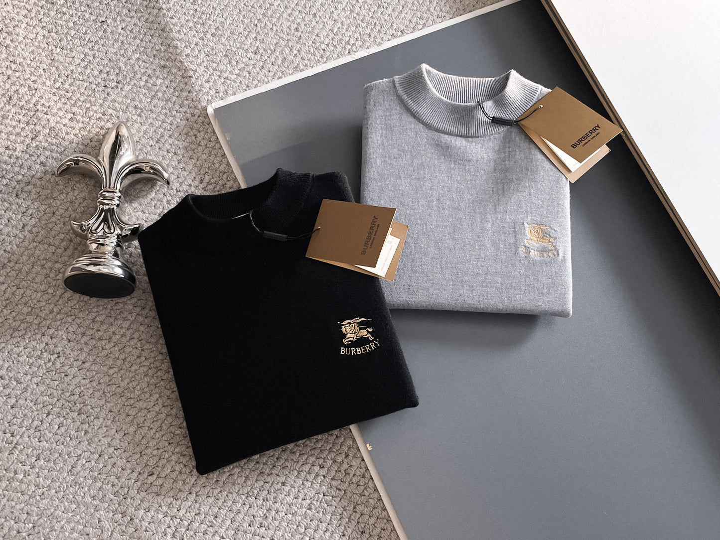 Burberry Half-Zip Wool Blend Sweater