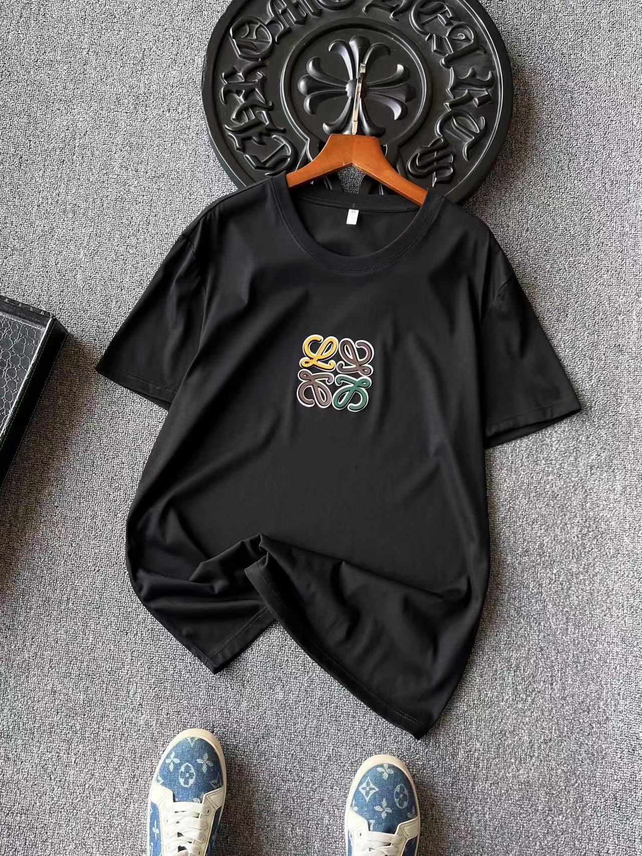Loewe Silk Round Neck Short Sleeve T-Shirt