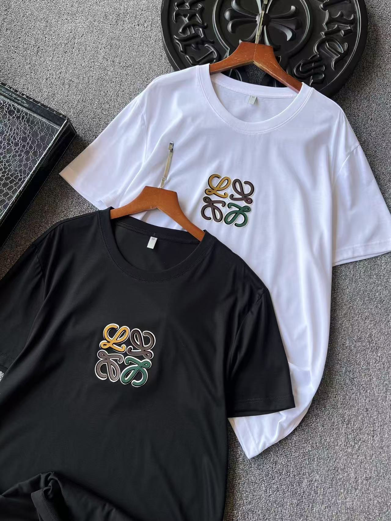 Loewe Silk Round Neck Short Sleeve T-Shirt