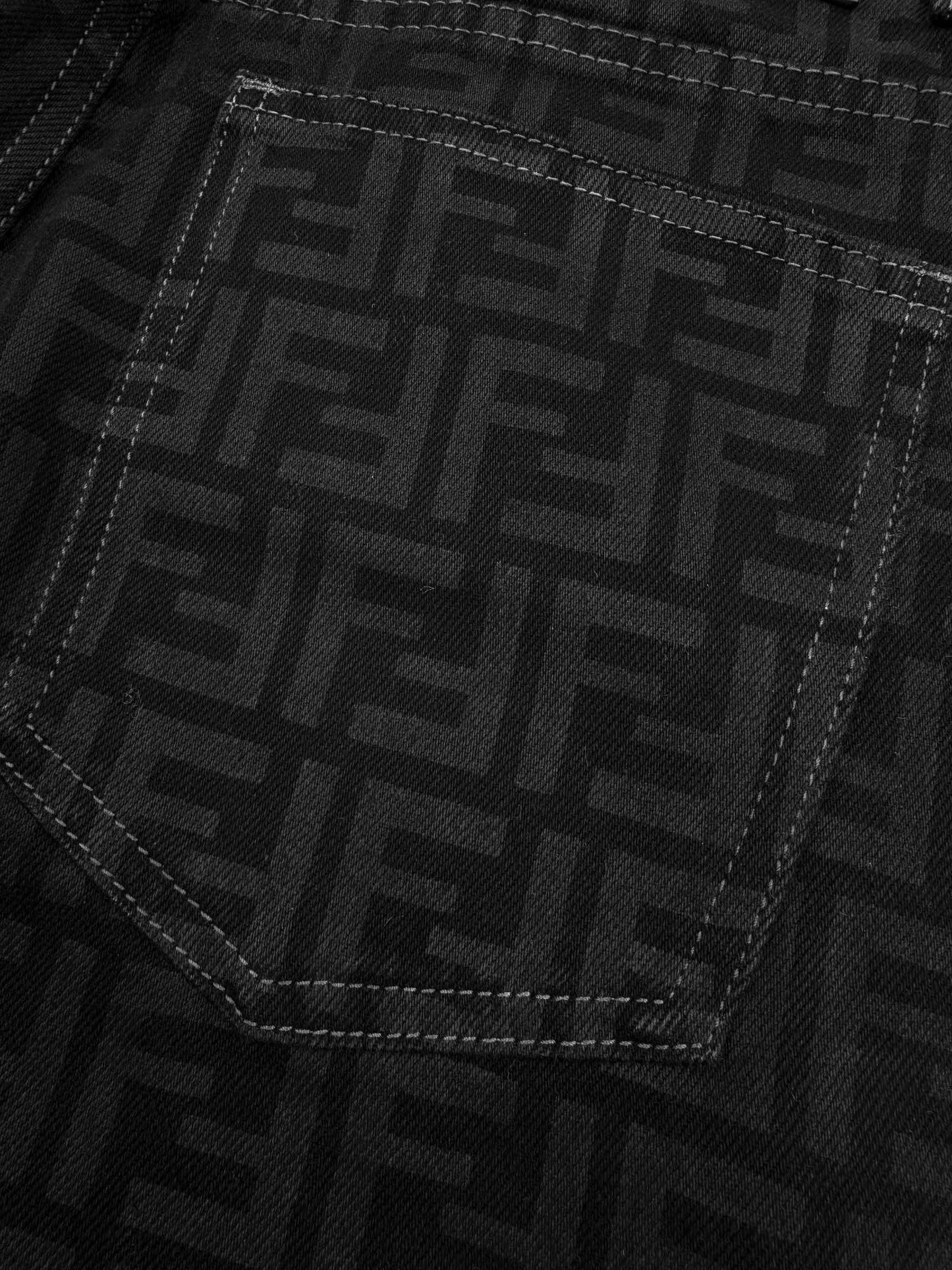 Fendi All-Over FF Monogram Denim Jeans