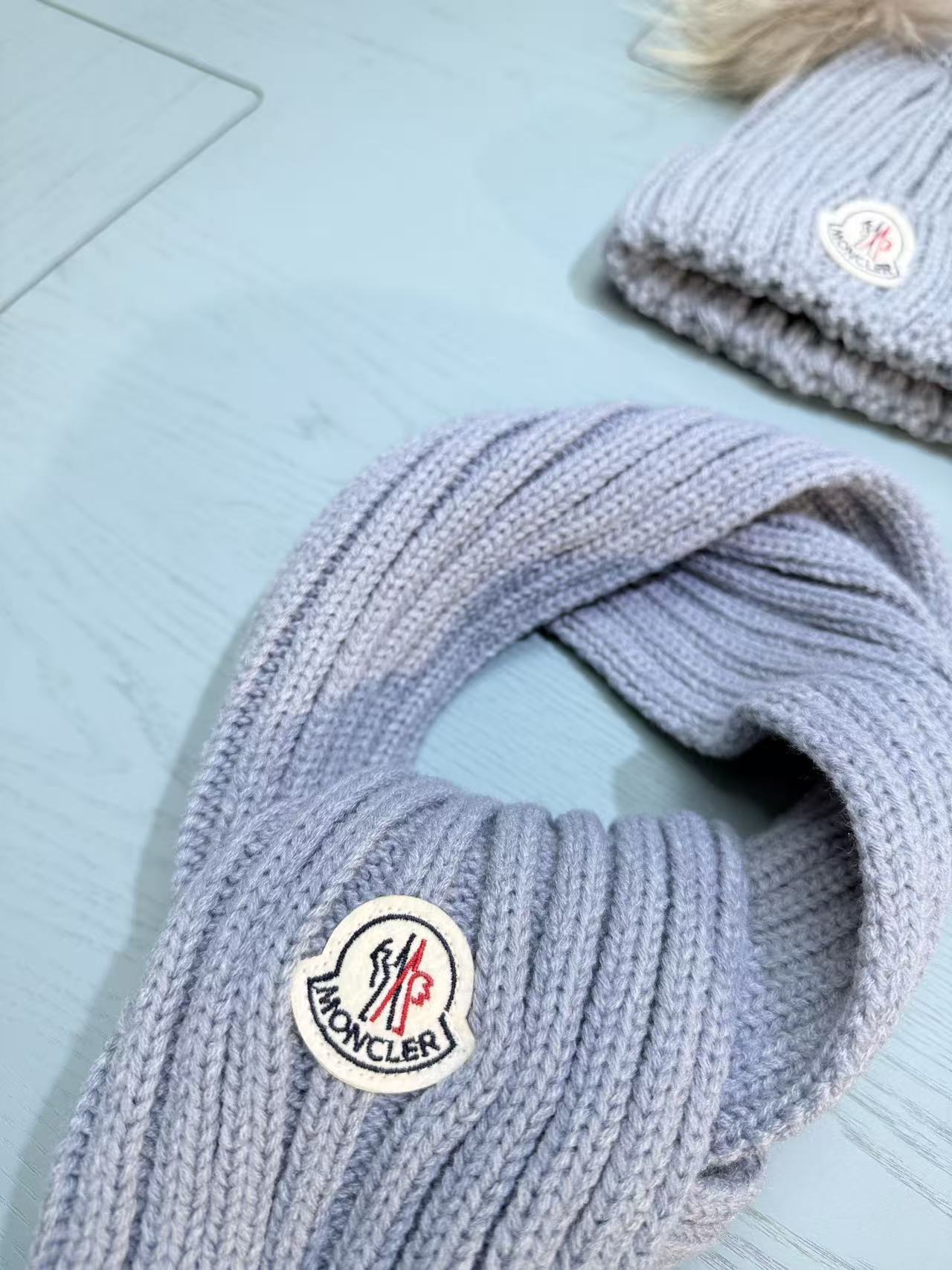 Moncler Kids Double Pom-Pom Hat and Scarf Set – Kids Collection
