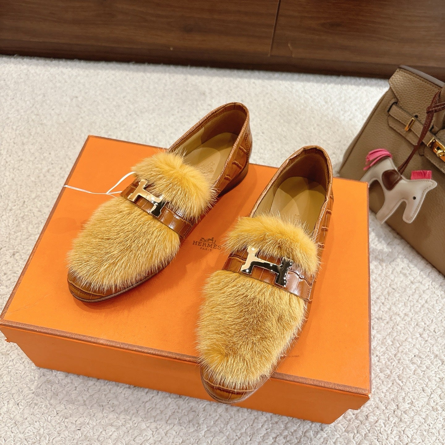 Hermès Mink Suede Loafers & Mules – Autumn/Winter Collection