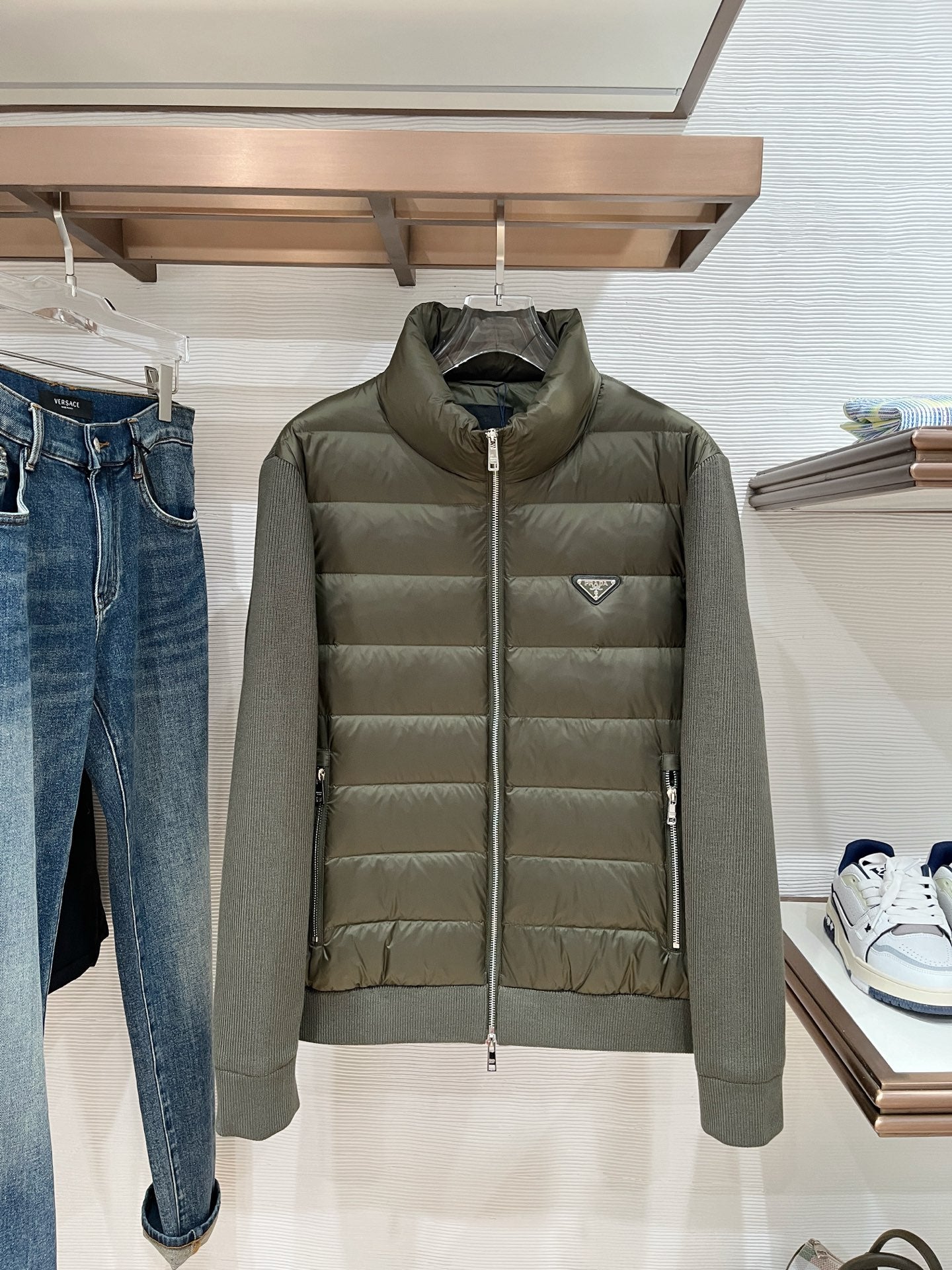 Prada Spliced Knit Down Jacket – FW2024