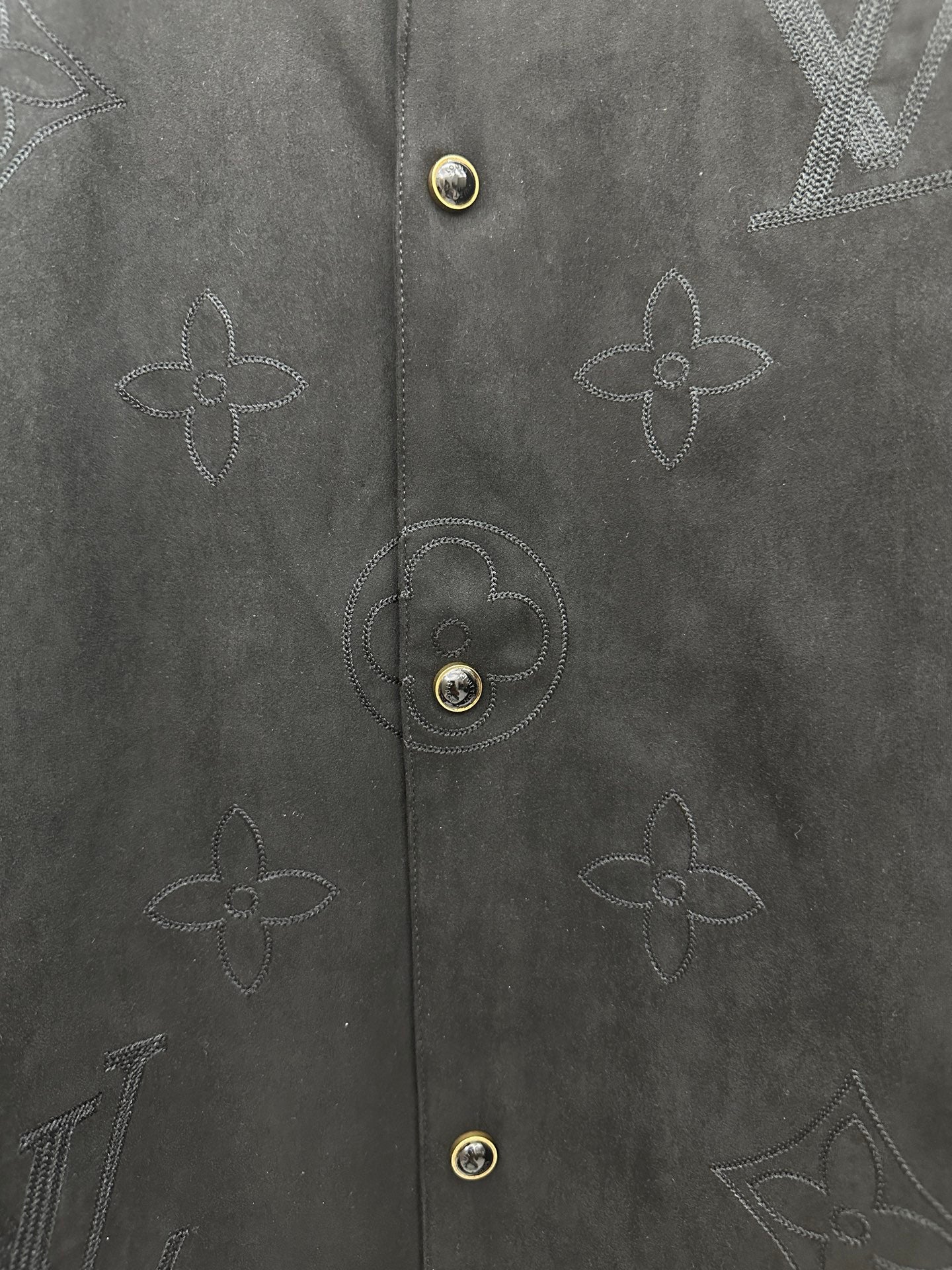 Louis Vuitton Black Monogram Collared Jacket