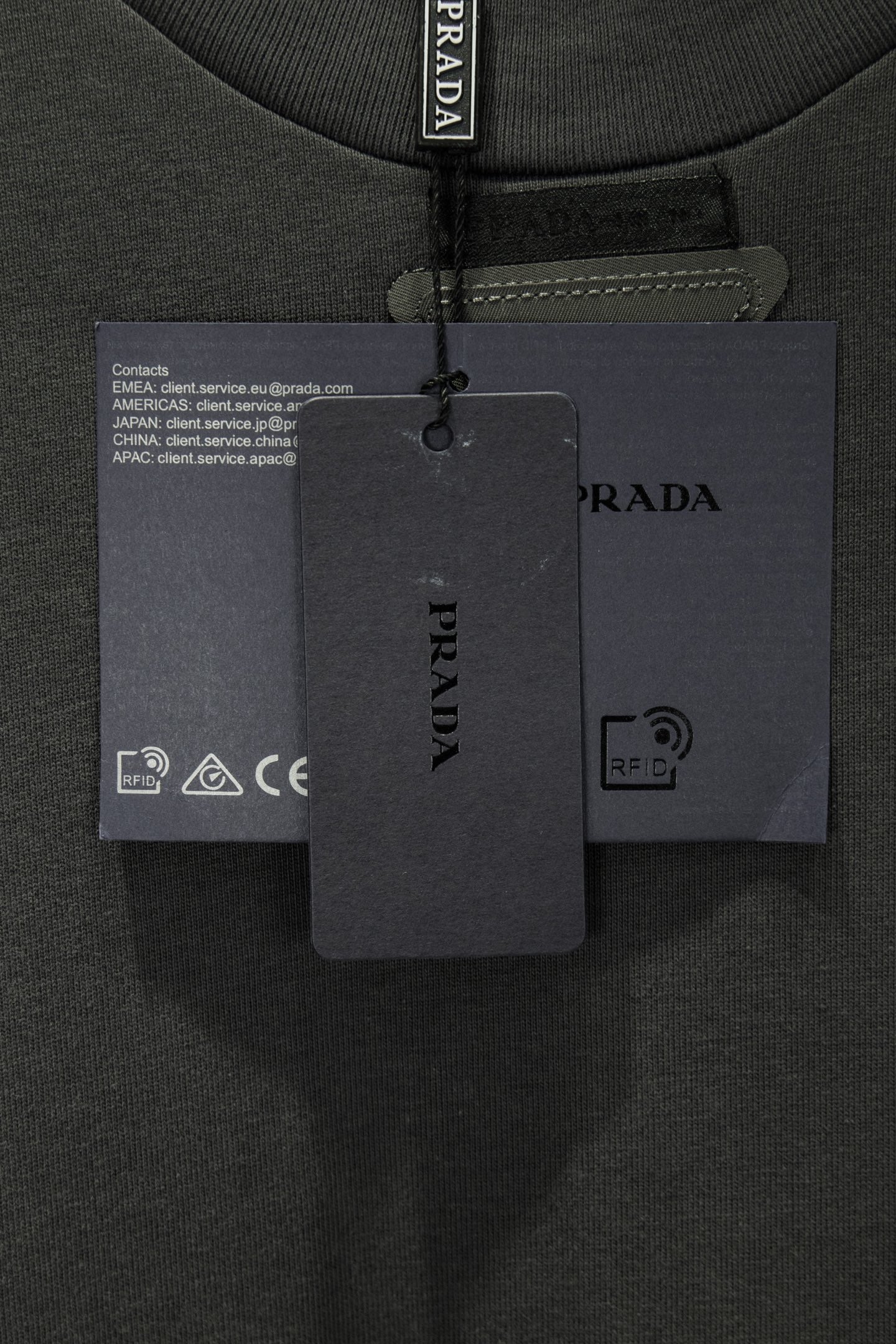 Prada Embroidered Oversize Long Sleeve T-Shirt