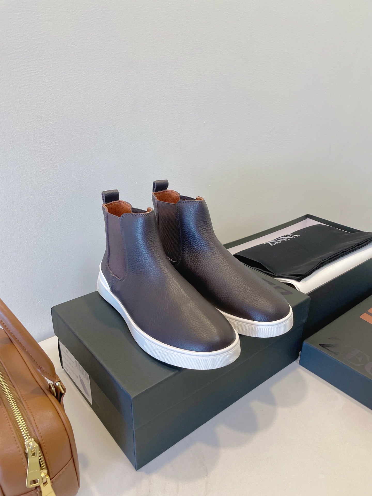 Zegna COUTURE Triple Stitch Leather Sneakers