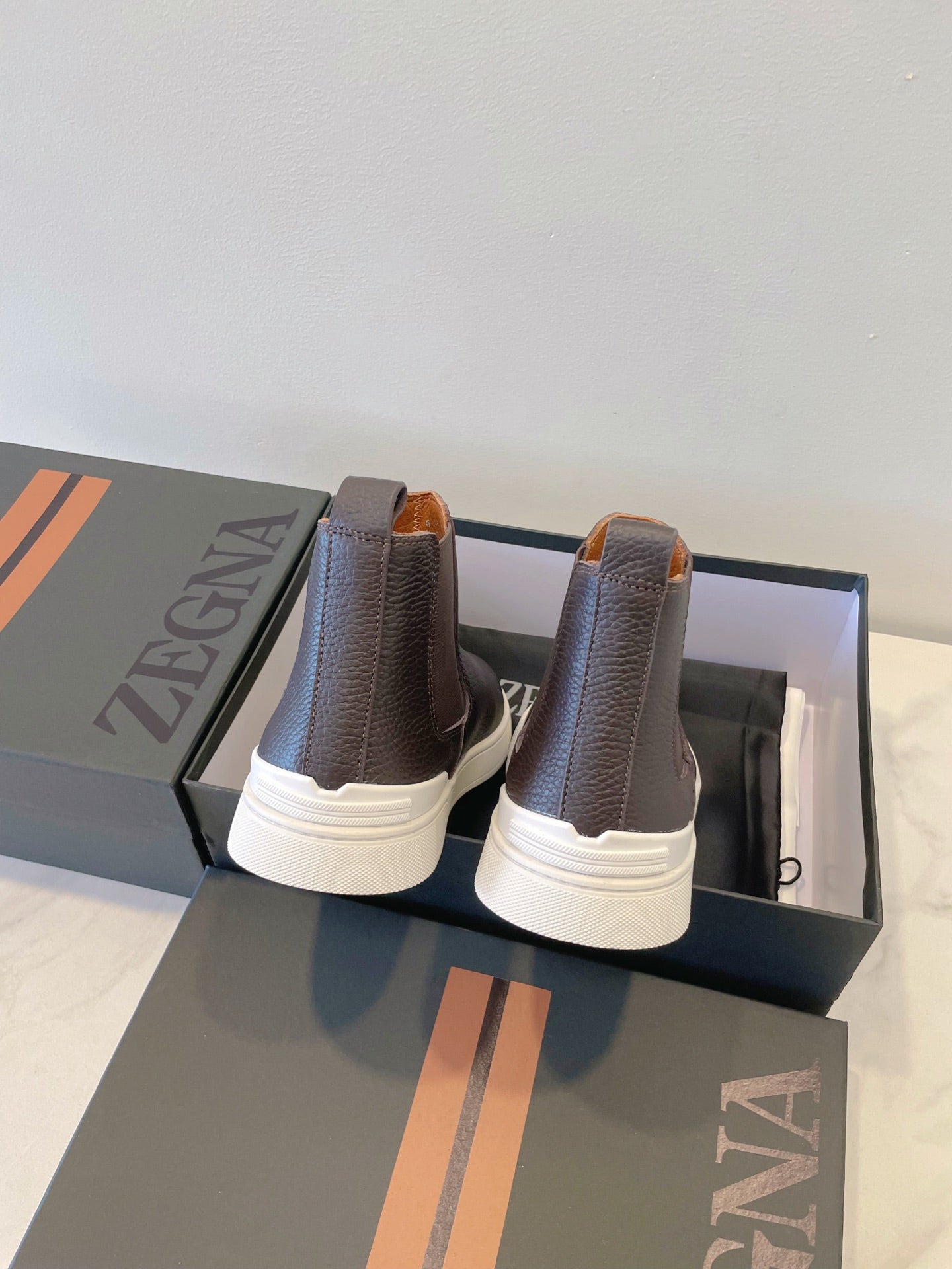 Zegna COUTURE Triple Stitch Leather Sneakers