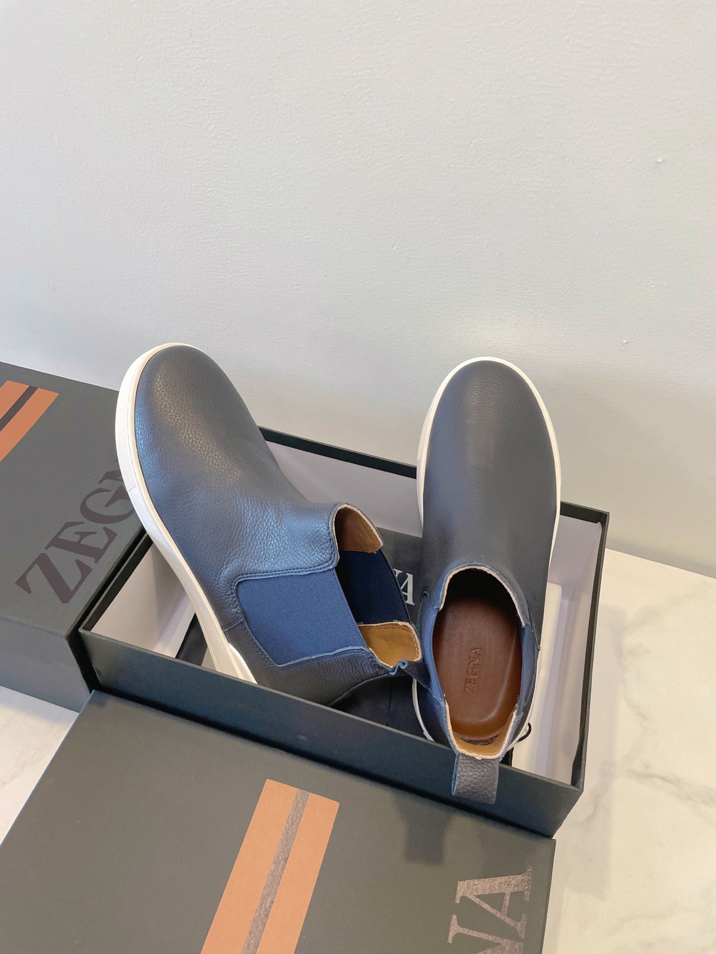 Zegna COUTURE Triple Stitch Leather Sneakers